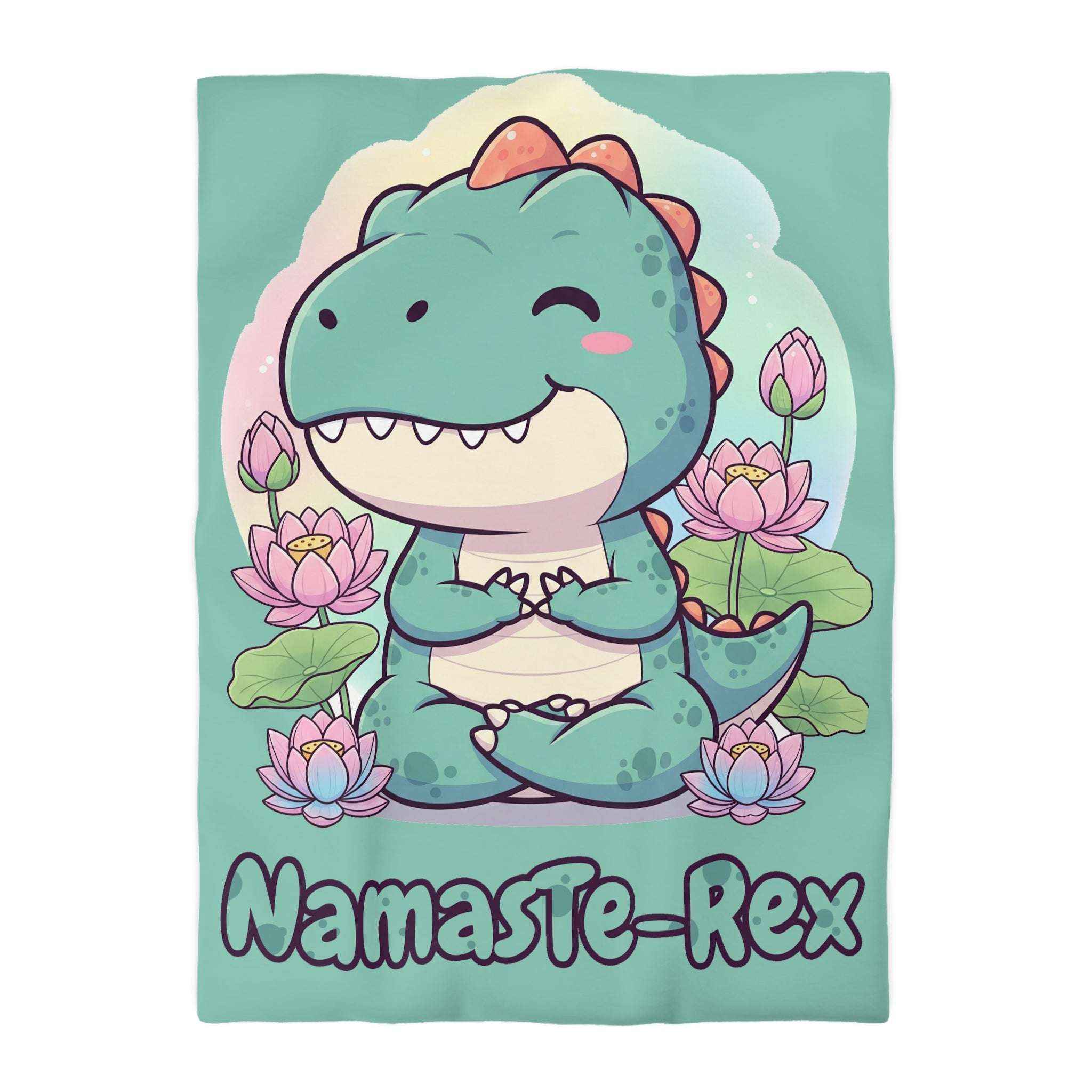NamasTe-Rex Duvet Cover - Yoga Dinosaur Bedding for a Playful Bedroom - Atlas Briefly