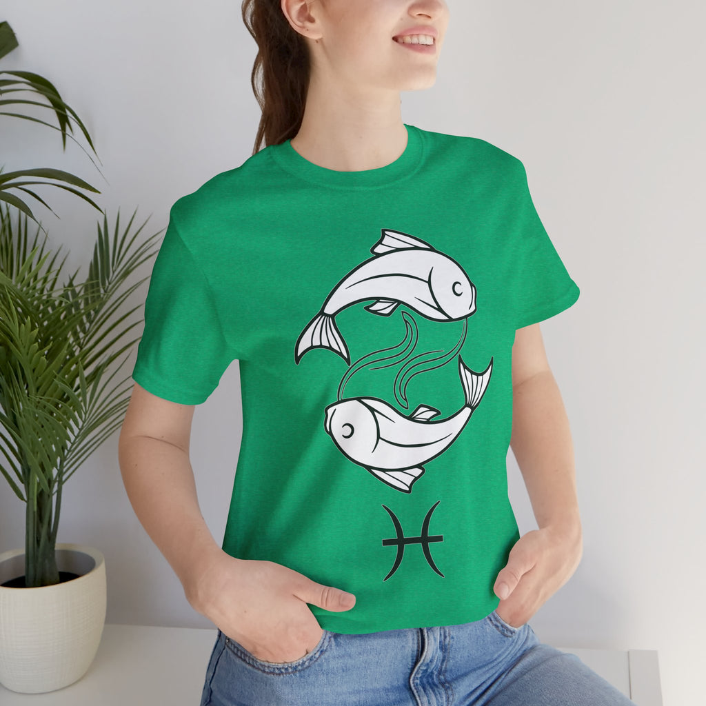 Pisces Zodiac T-shirt - Minimalist Black and White Unisex Tee