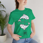 Pisces Zodiac T-shirt - Minimalist Black and White Unisex Tee