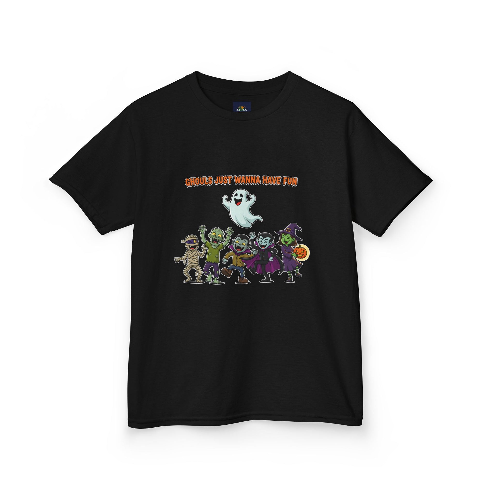 Ghouls Just Wanna Have Fun Kids Halloween T-Shirt | Funny Ghost Mummy Zombie Vampire Witch Shirt for Boys & Girls Trick or Treat Tee - Atlas Briefly