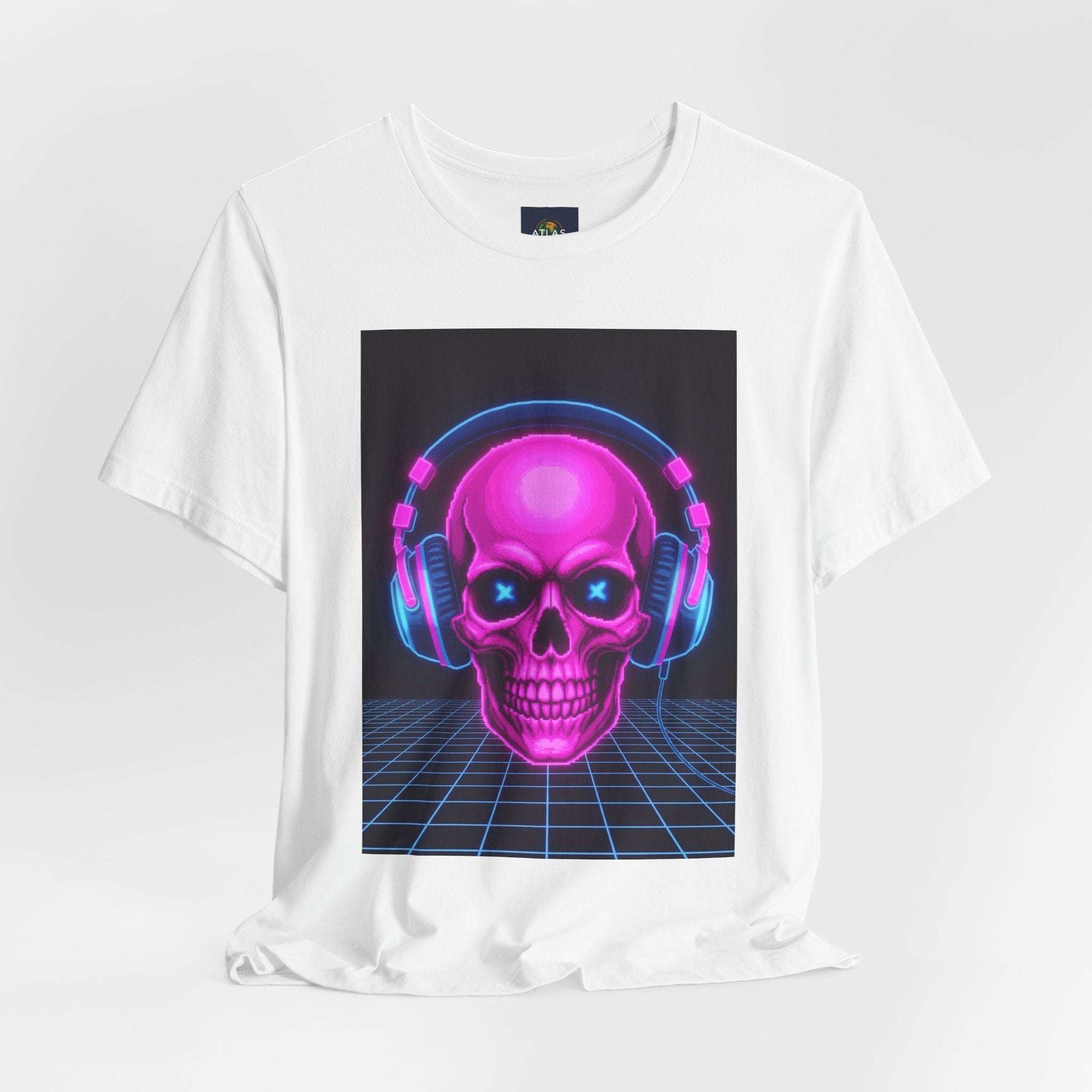 Neon Skull Synthwave Tee - Atlas Briefly