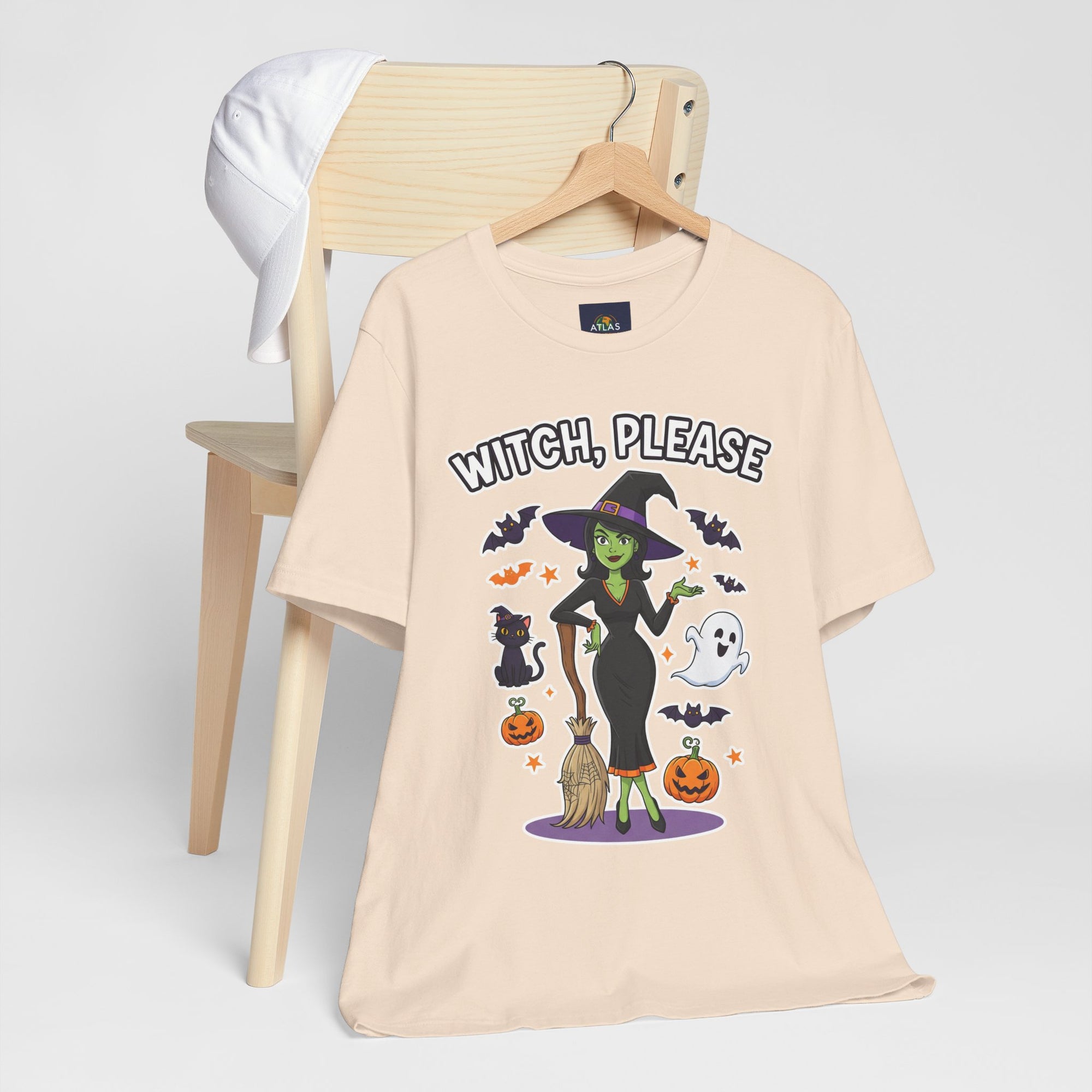Witch Please Halloween T-Shirt - Sassy Witch Tee with Pumpkin Design | Funny Halloween Shirt - Atlas Briefly