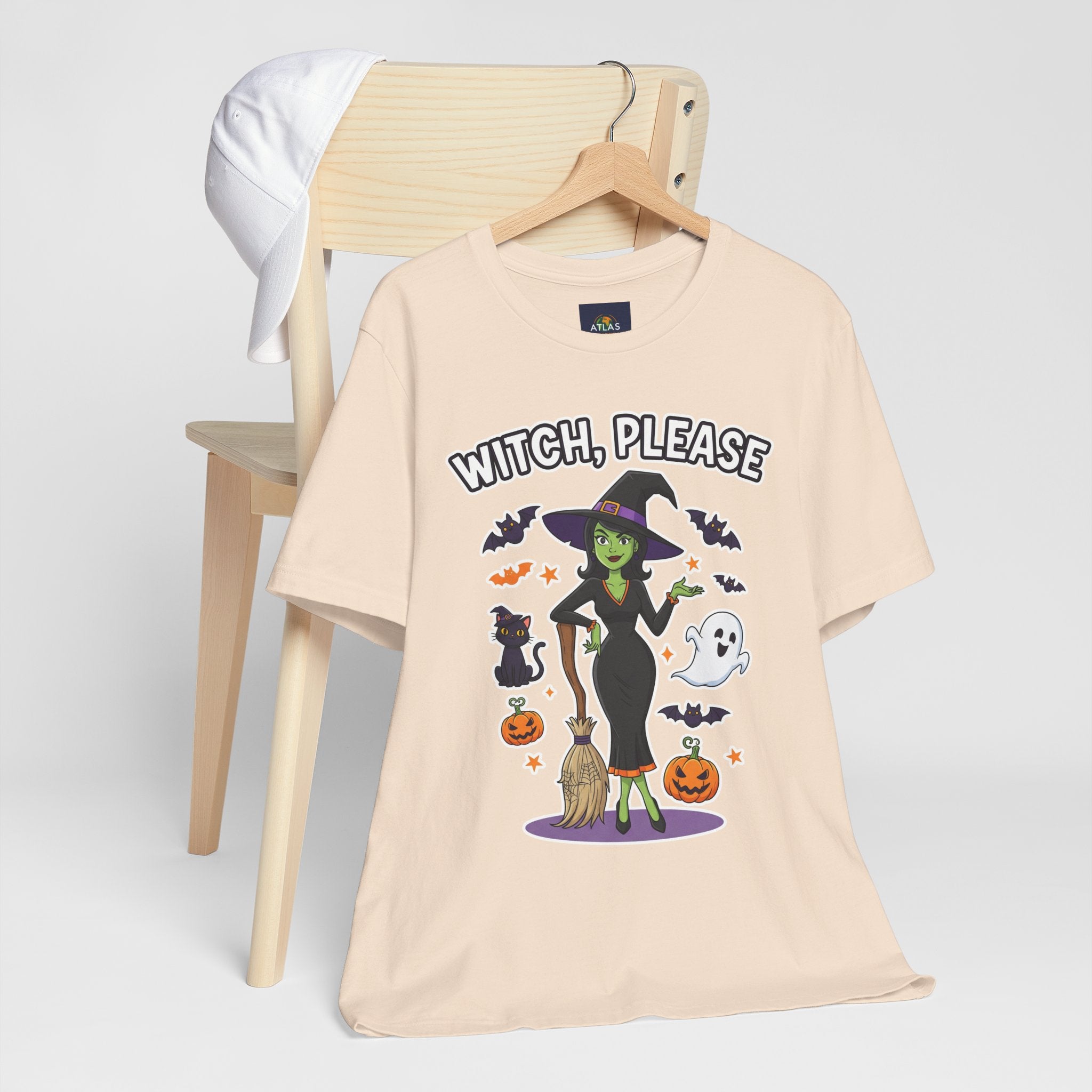 Witch Please Halloween T-Shirt - Sassy Witch Tee with Pumpkin Design | Funny Halloween Shirt - Atlas Briefly