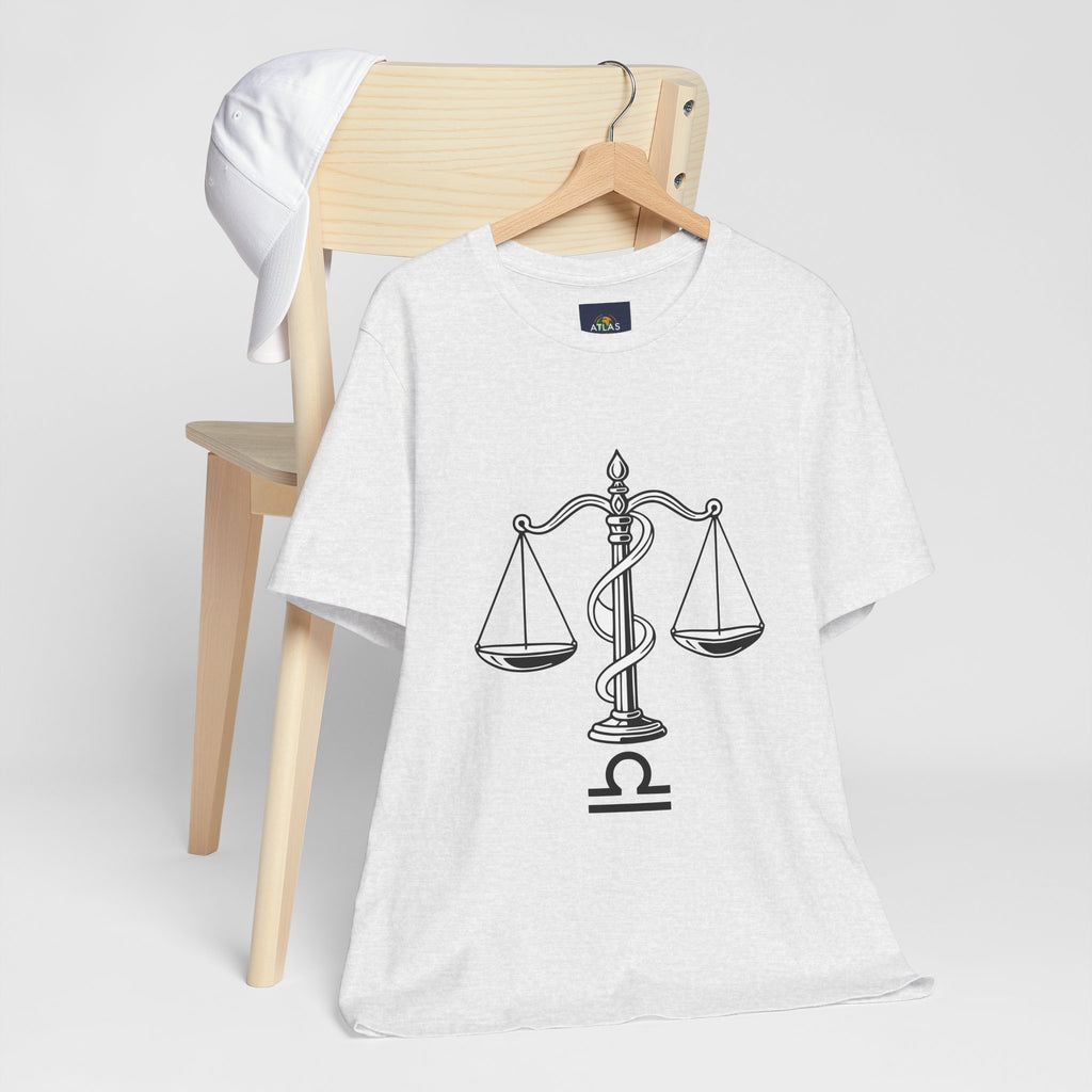 Libra Zodiac Tee - Stylish Unisex Minimalist Black and White Design
