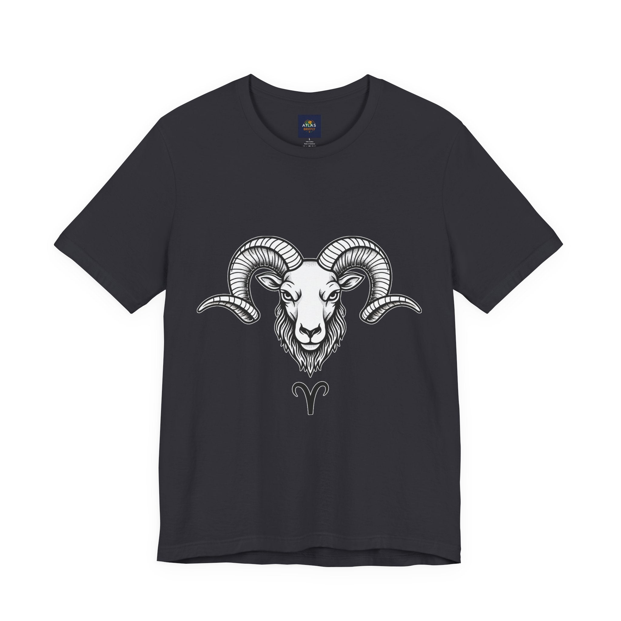 Aries Horoscope Tee - Unisex Black and White Minimal Design