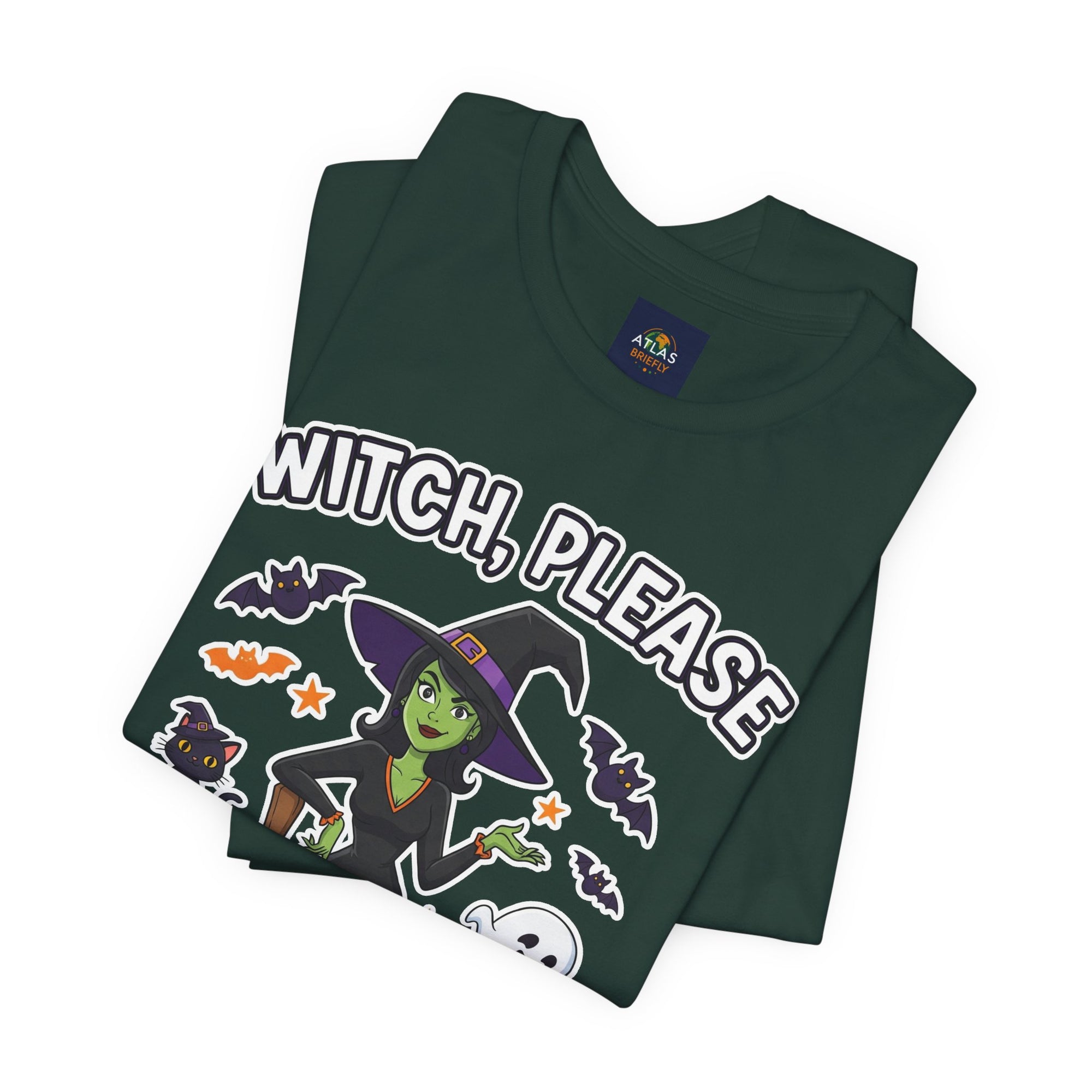 Witch Please Halloween T-Shirt - Sassy Witch Tee with Pumpkin Design | Funny Halloween Shirt - Atlas Briefly