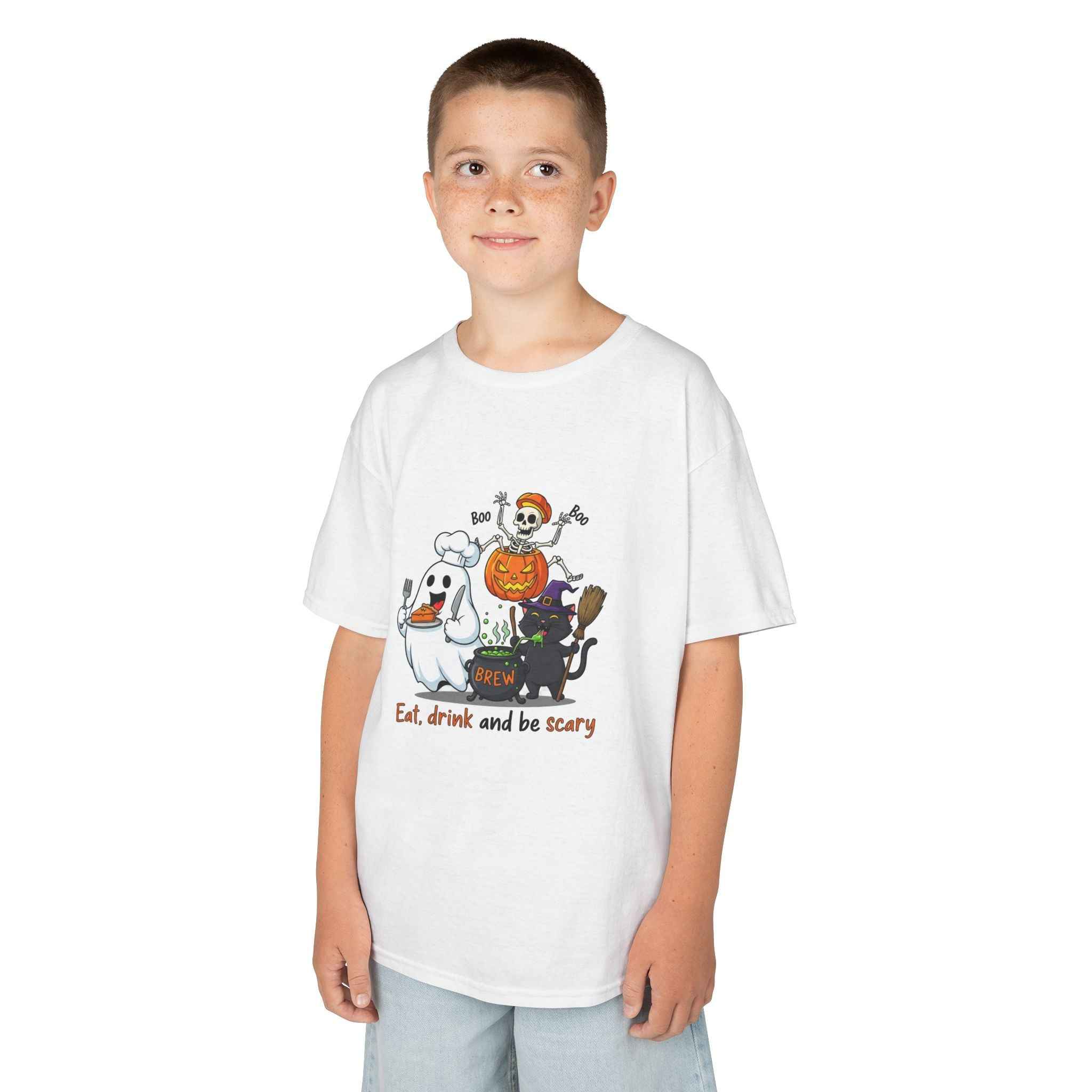 Eat Drink and Be Scary T-Shirt for kids - Atlas Briefly
