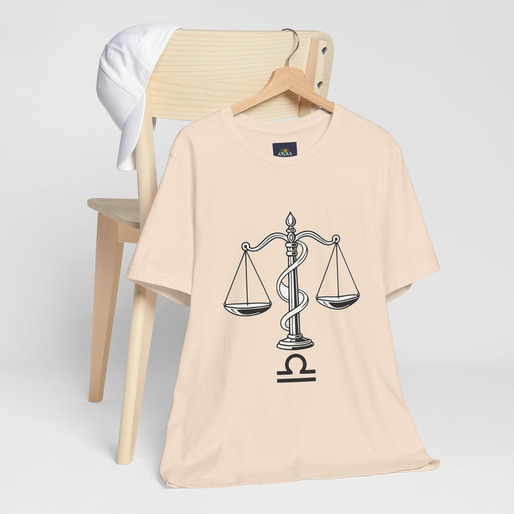 Libra Zodiac Tee - Stylish Unisex Minimalist Black and White Design
