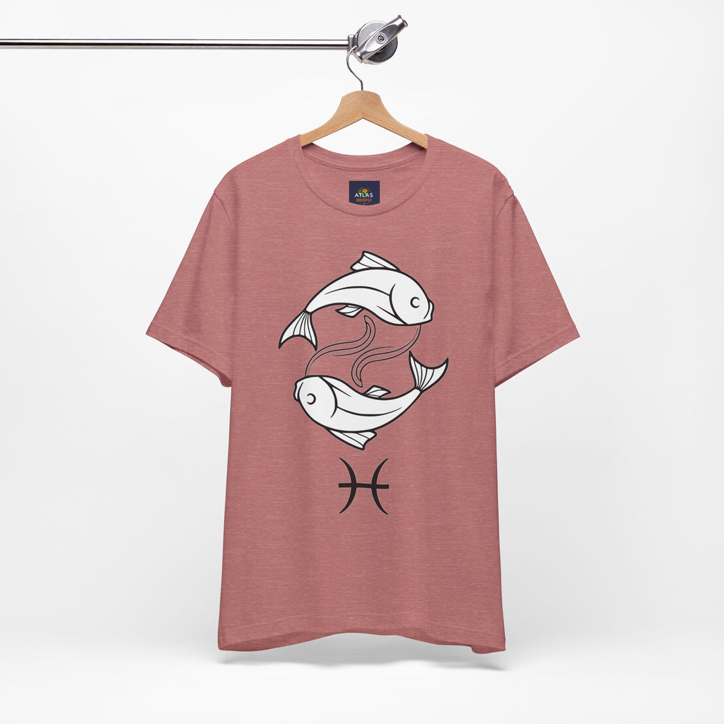 Pisces Zodiac T-shirt - Minimalist Black and White Unisex Tee