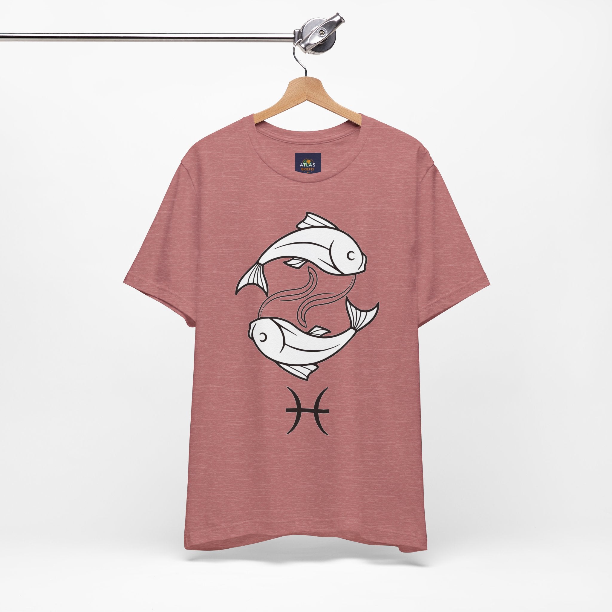 Pisces Zodiac T-shirt - Minimalist Black and White Unisex Tee