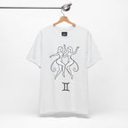 Gemini Zodiac Tee - Minimalistic Black and White Unisex Design