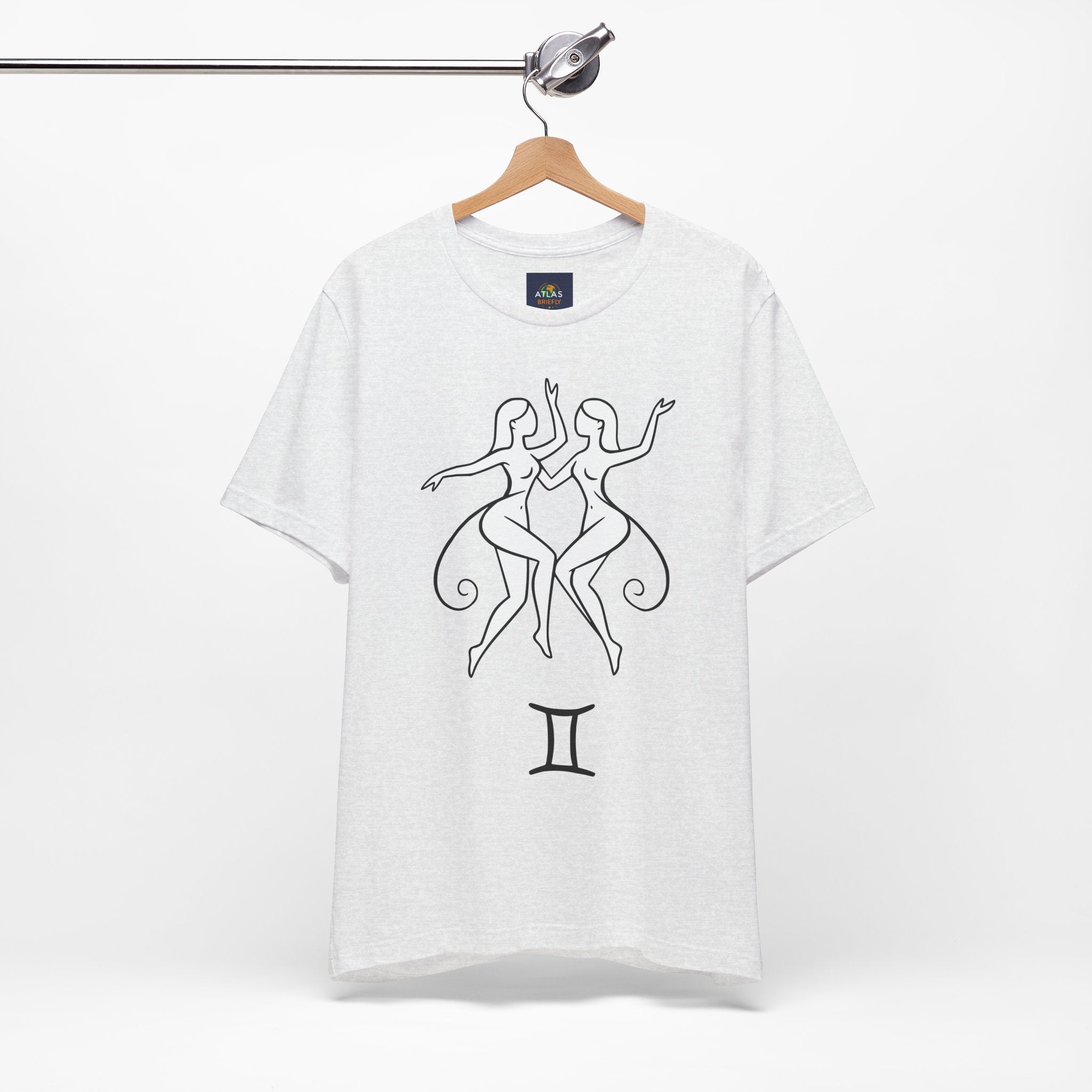 Gemini Zodiac Tee - Minimalistic Black and White Unisex Design
