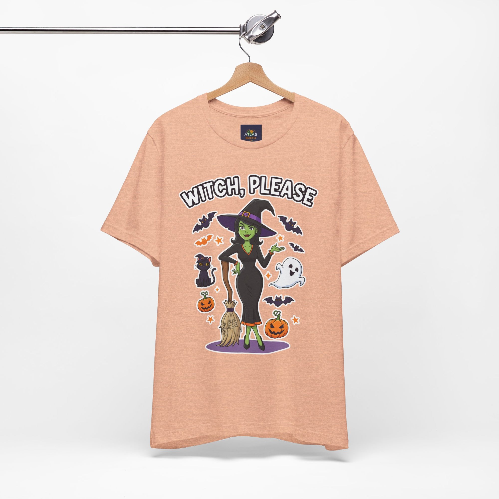 Witch Please Halloween T-Shirt - Sassy Witch Tee with Pumpkin Design | Funny Halloween Shirt - Atlas Briefly