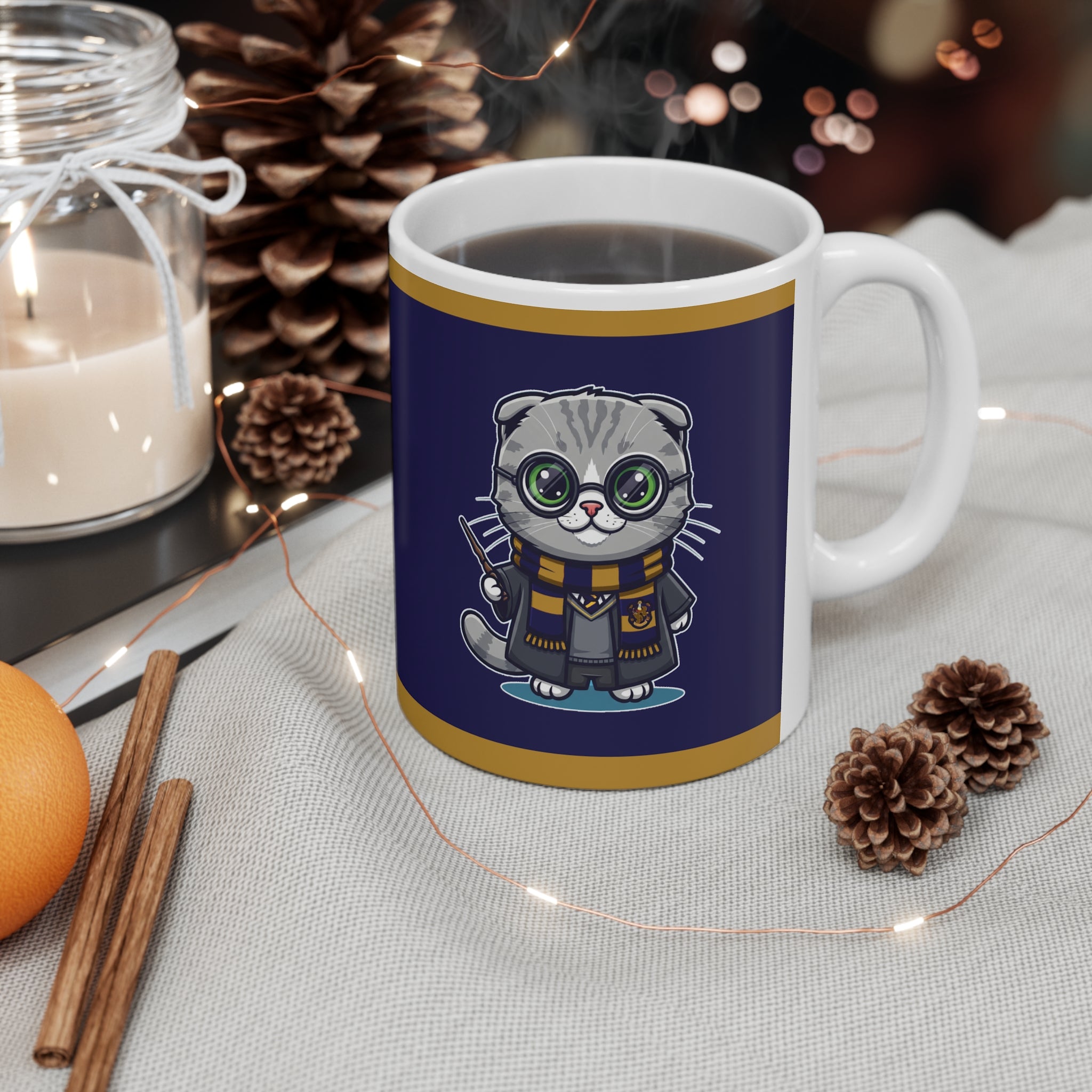 Harry Potter Ravenclaw Cat Mug - Adorable Wizard Kitty Coffee Cup Ideal for Potter Fans