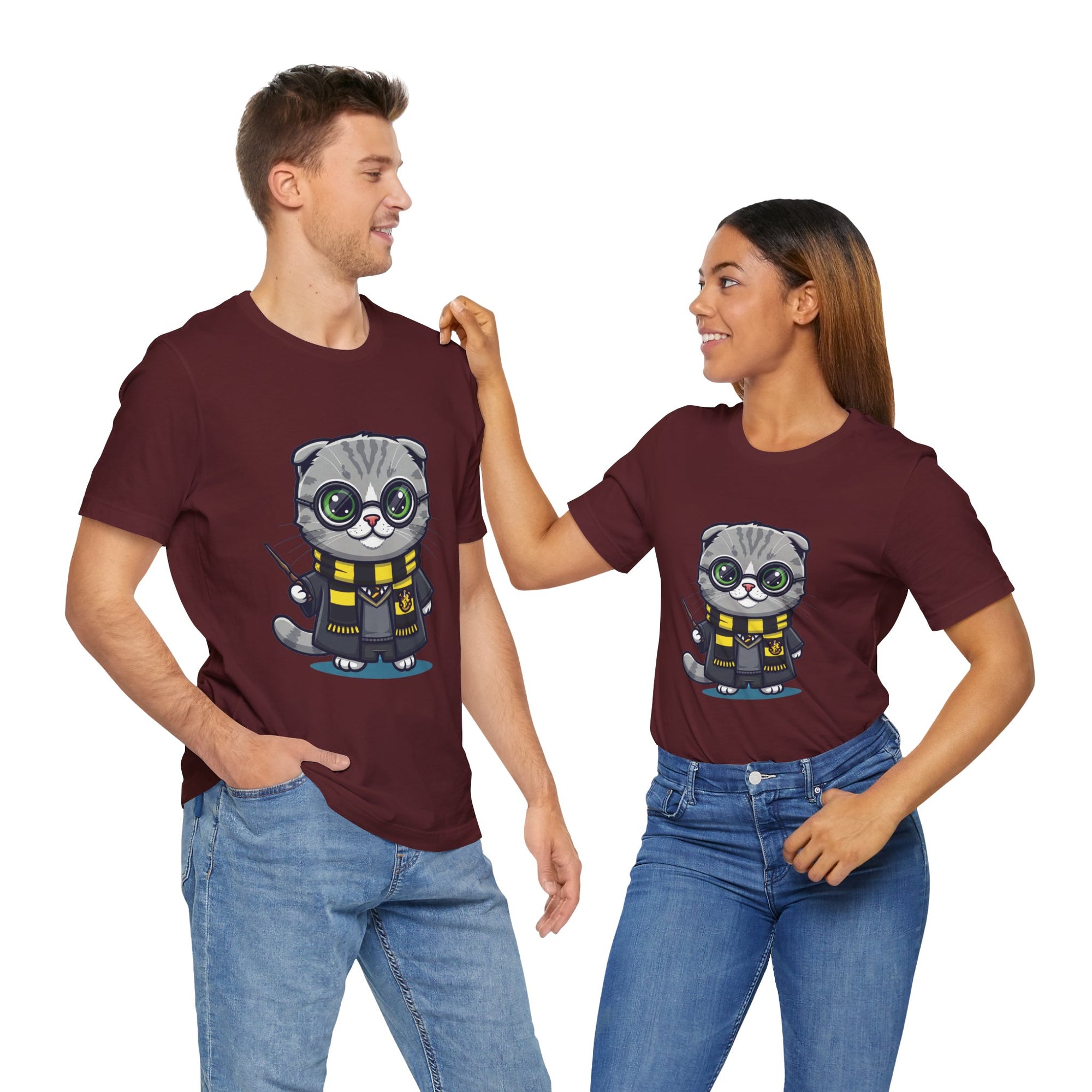 Hufflepurr Harry Potter T-Shirt - Funny Wizarding World Tee | Cute Potter Cat Gift - Atlas Briefly