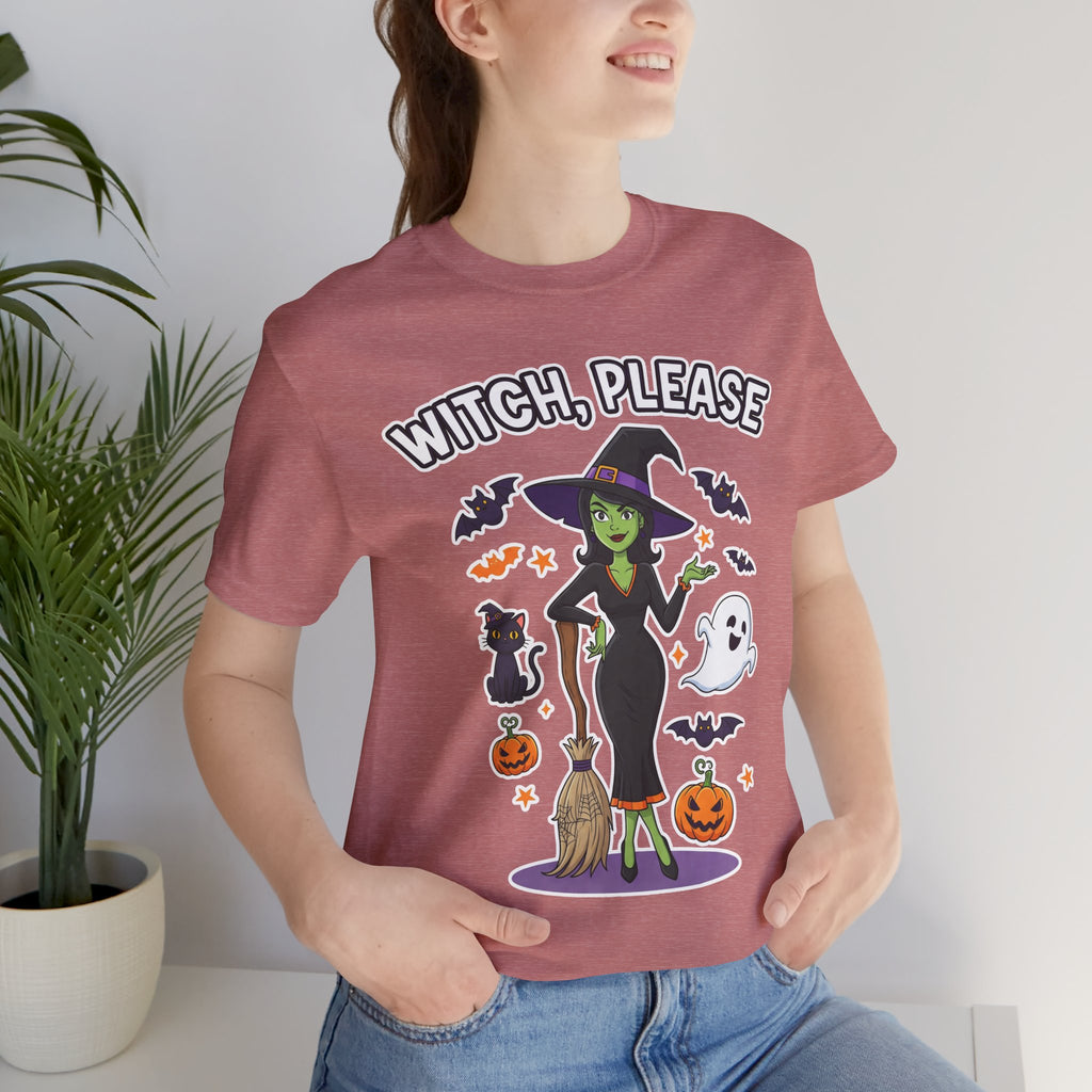 Witch Please Halloween T-Shirt - Sassy Witch Tee with Pumpkin Design | Funny Halloween Shirt - Atlas Briefly
