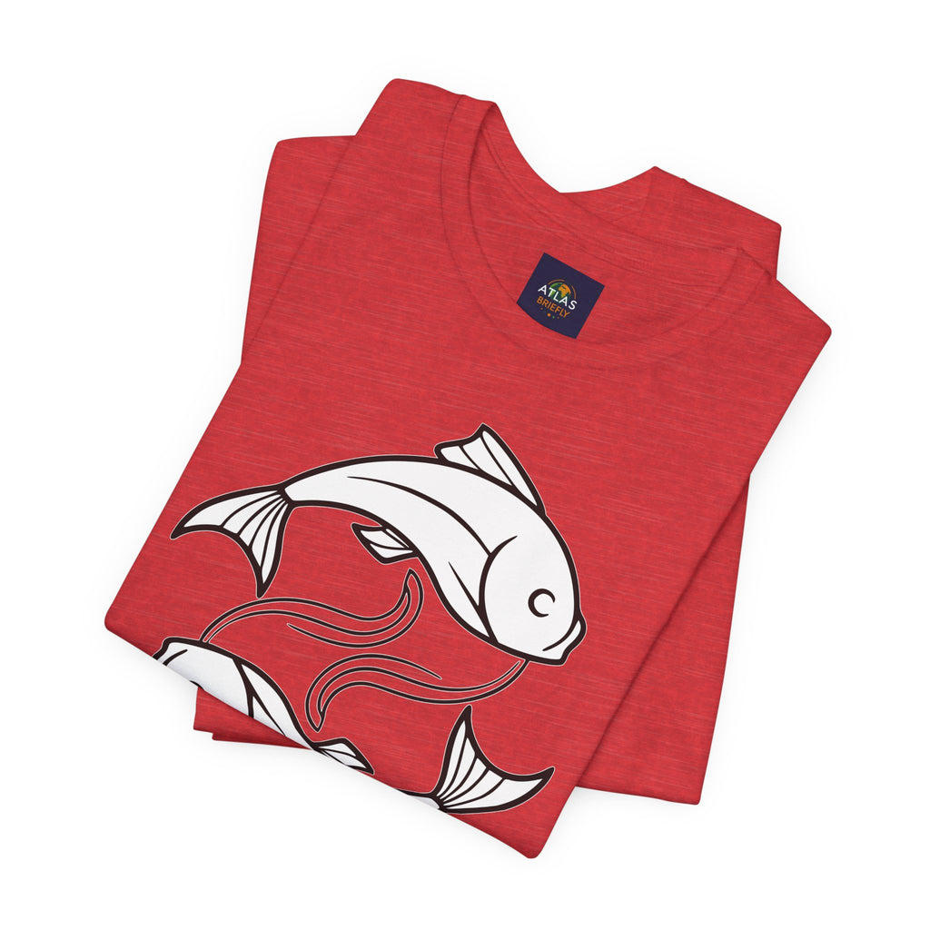 Pisces Zodiac T-shirt - Minimalist Black and White Unisex Tee