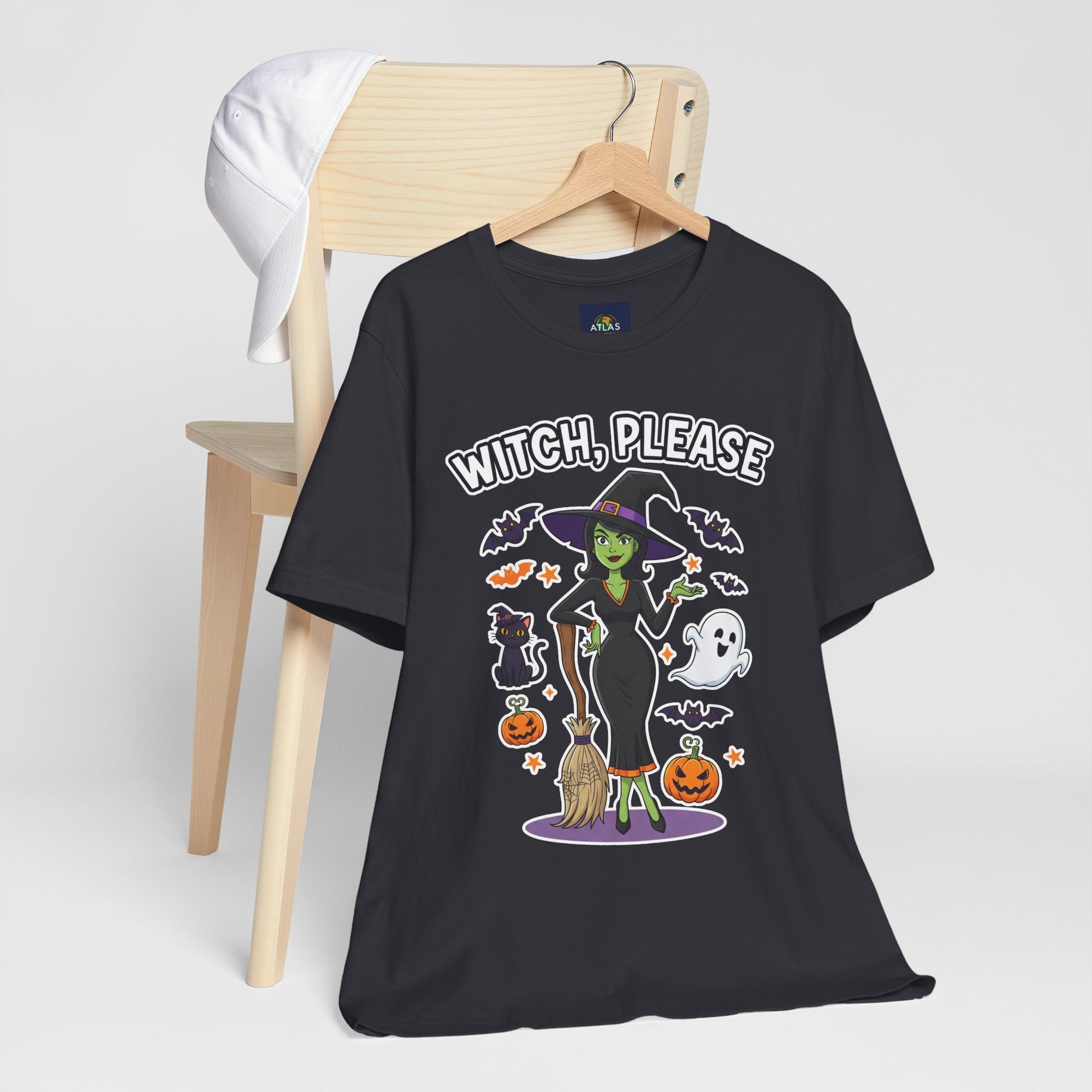 Witch Please Halloween T-Shirt - Sassy Witch Tee with Pumpkin Design | Funny Halloween Shirt - Atlas Briefly