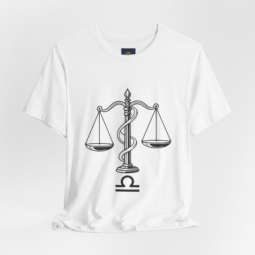 Libra Zodiac Tee - Stylish Unisex Minimalist Black and White Design