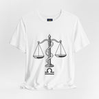 Libra Zodiac Tee - Stylish Unisex Minimalist Black and White Design