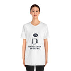 Powered by Caffeine T-Shirt - Funny Coffee Tee for Coffee Lovers - Atlas Briefly