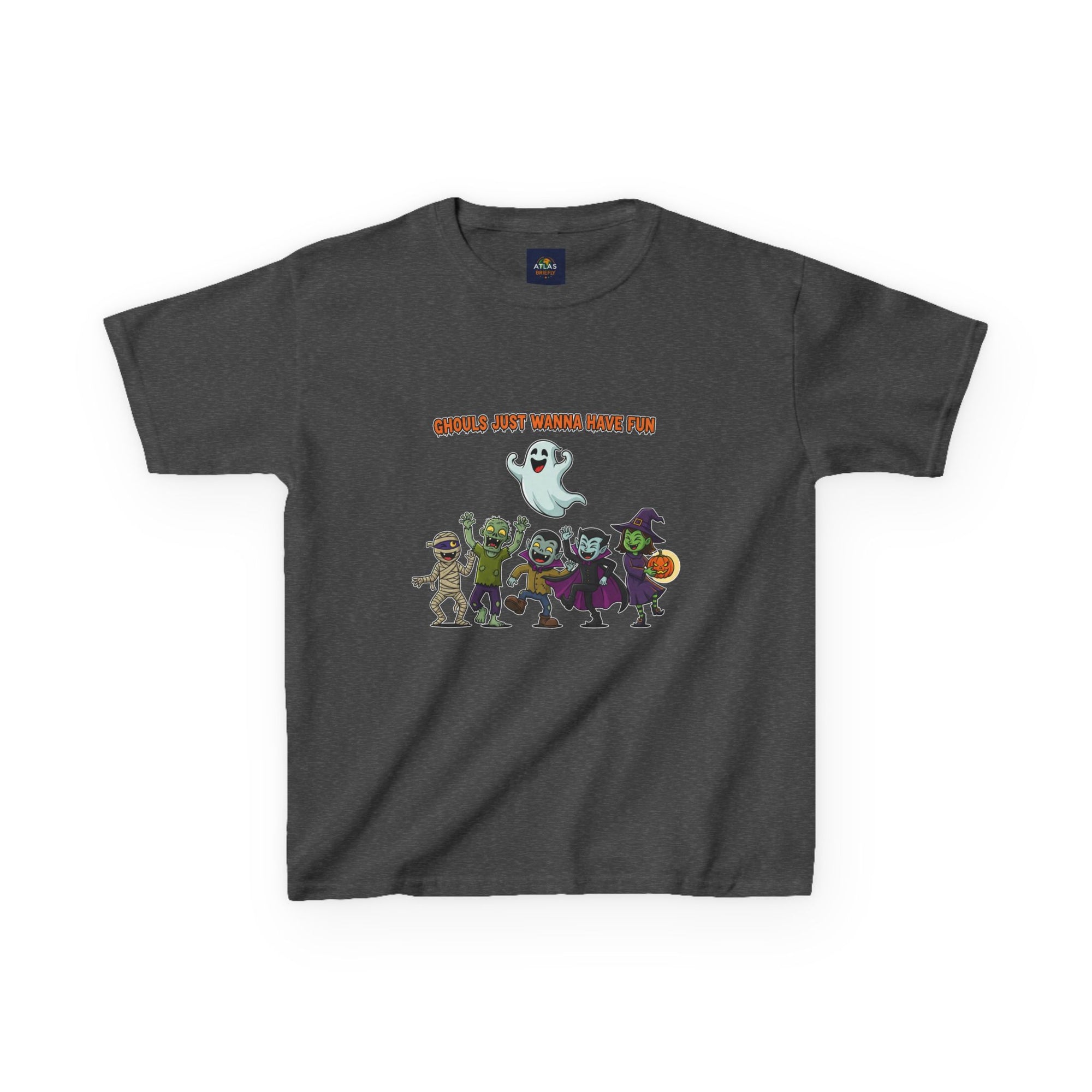 Ghouls Just Wanna Have Fun Kids Halloween T-Shirt | Funny Ghost Mummy Zombie Vampire Witch Shirt for Boys & Girls Trick or Treat Tee - Atlas Briefly