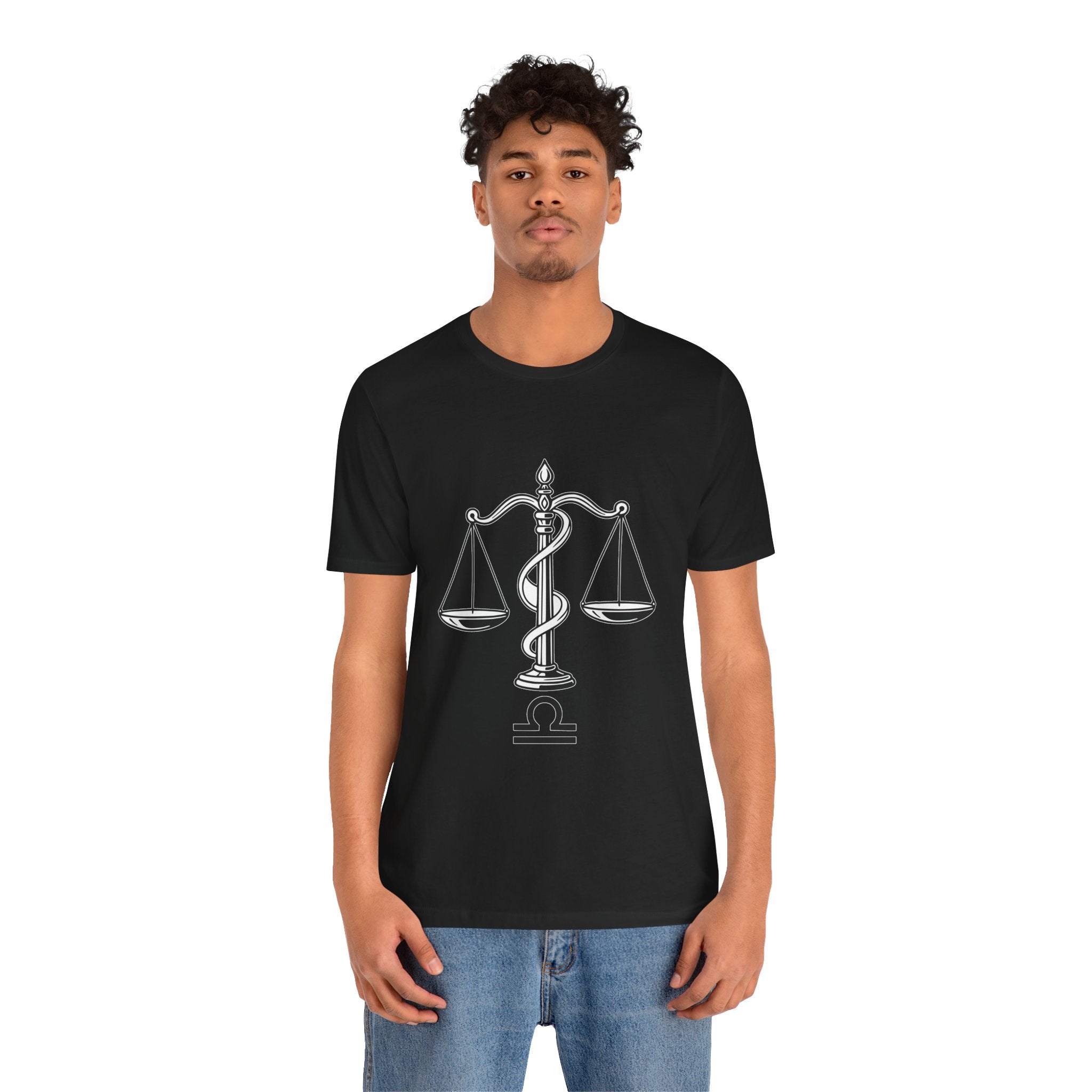Libra Zodiac Tee - Stylish Unisex Minimalist Black and White Design
