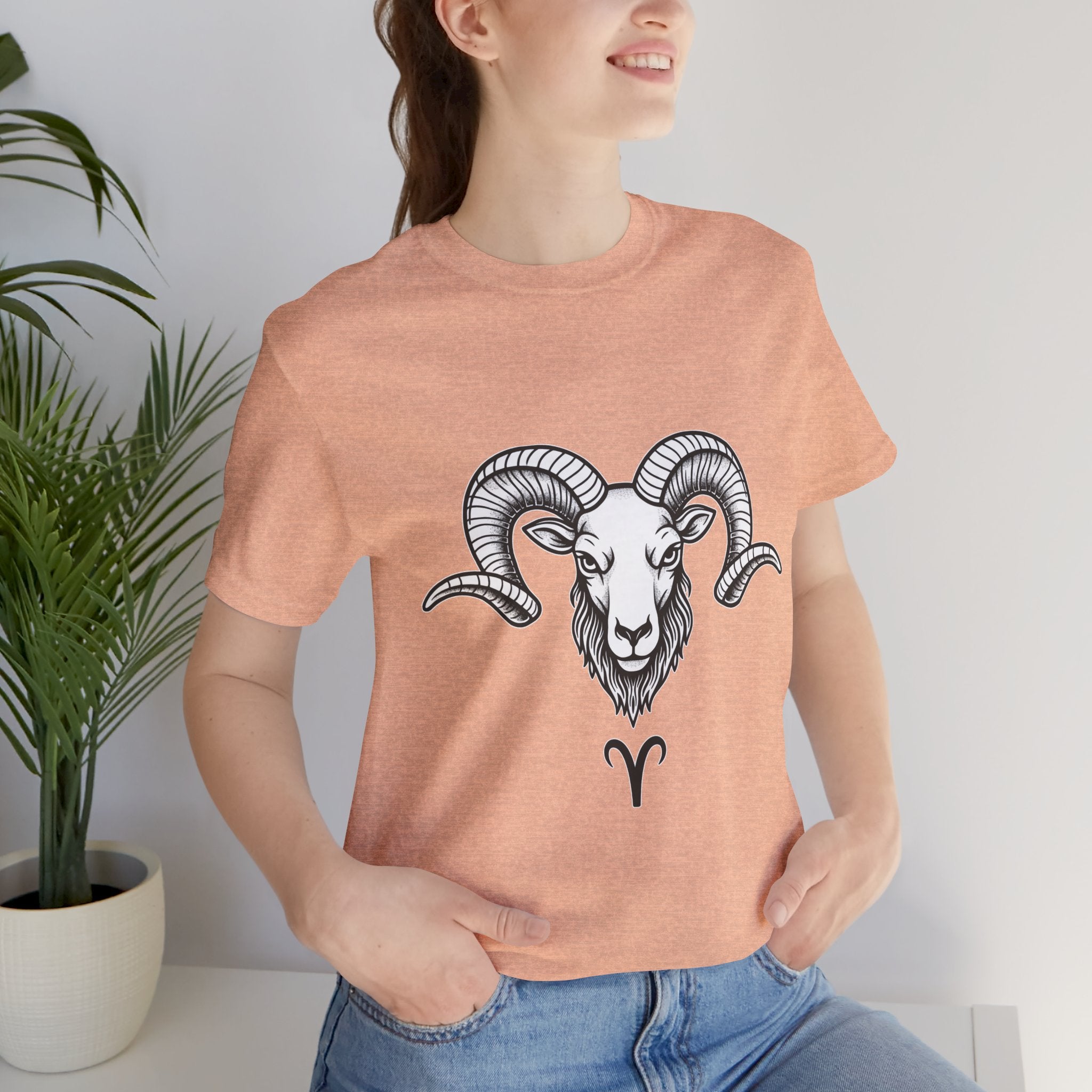 Aries Horoscope Tee - Unisex Black and White Minimal Design
