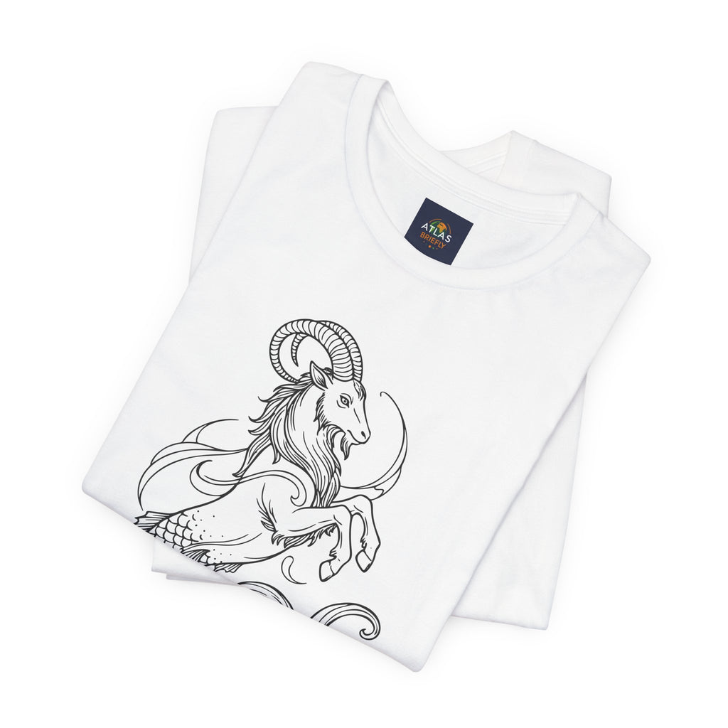 Capricorn Zodiac Tee - Unisex Minimalist Horoscope Shirt in Black and White
