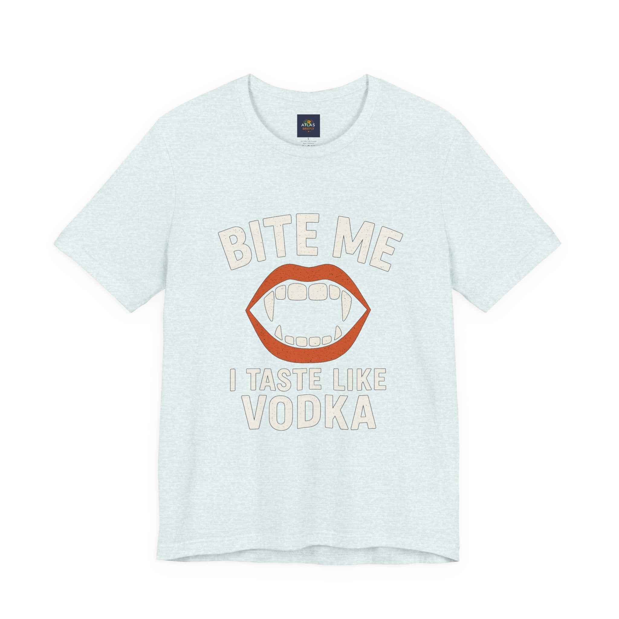 Funny Halloween Vodka T-Shirt – “Bite Me, I Taste Like Vodka” - Atlas Briefly