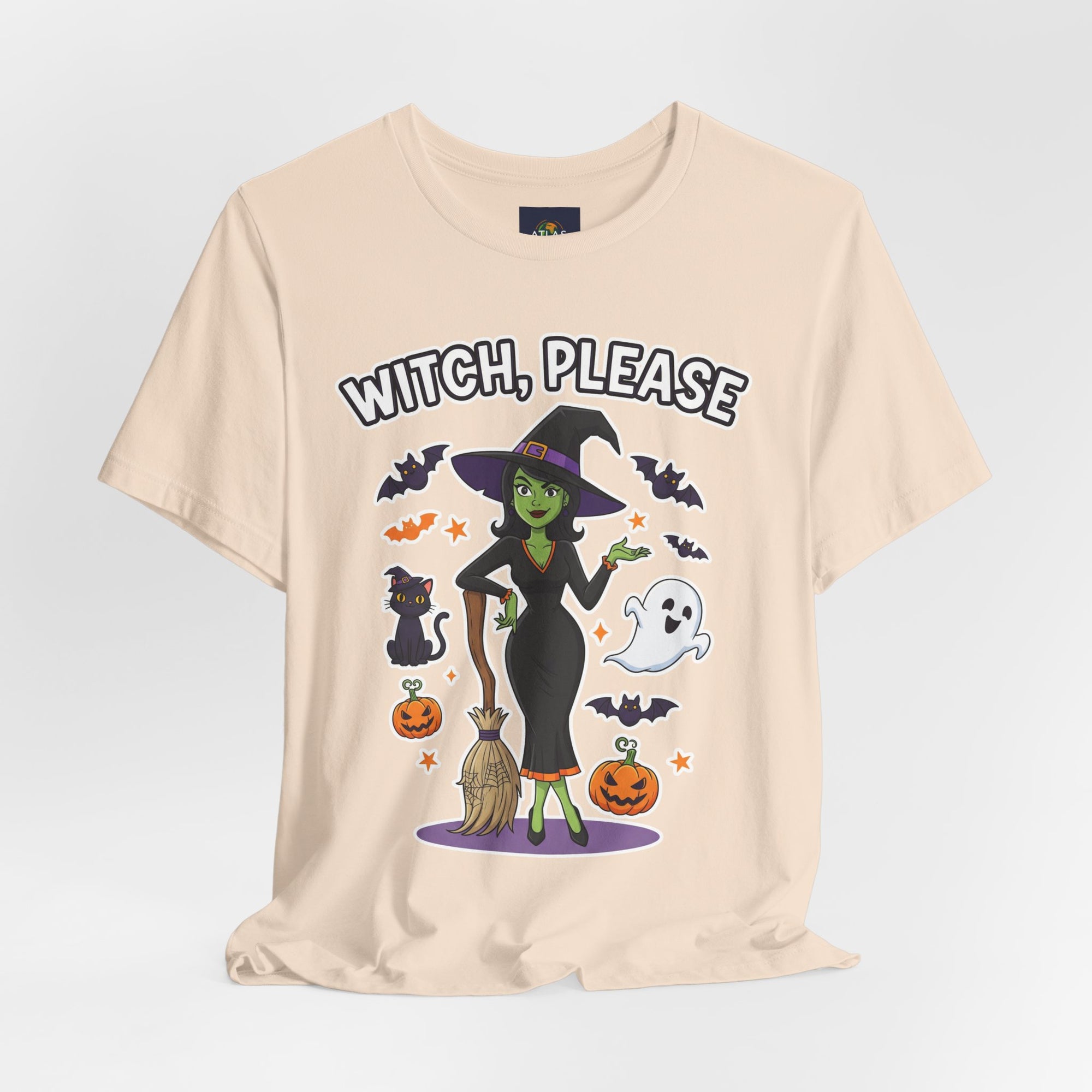 Witch Please Halloween T-Shirt - Sassy Witch Tee with Pumpkin Design | Funny Halloween Shirt - Atlas Briefly