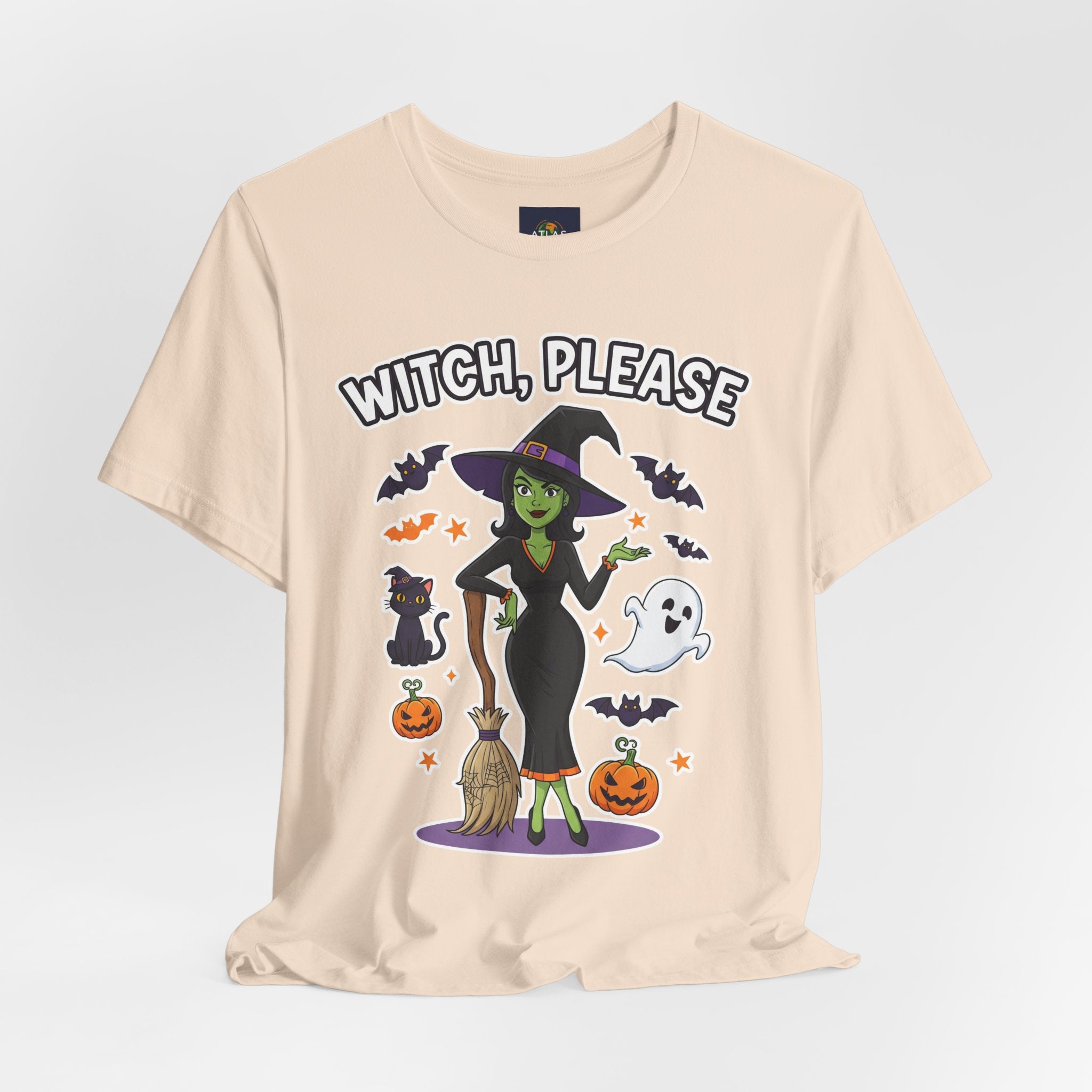 Witch Please Halloween T-Shirt - Sassy Witch Tee with Pumpkin Design | Funny Halloween Shirt - Atlas Briefly