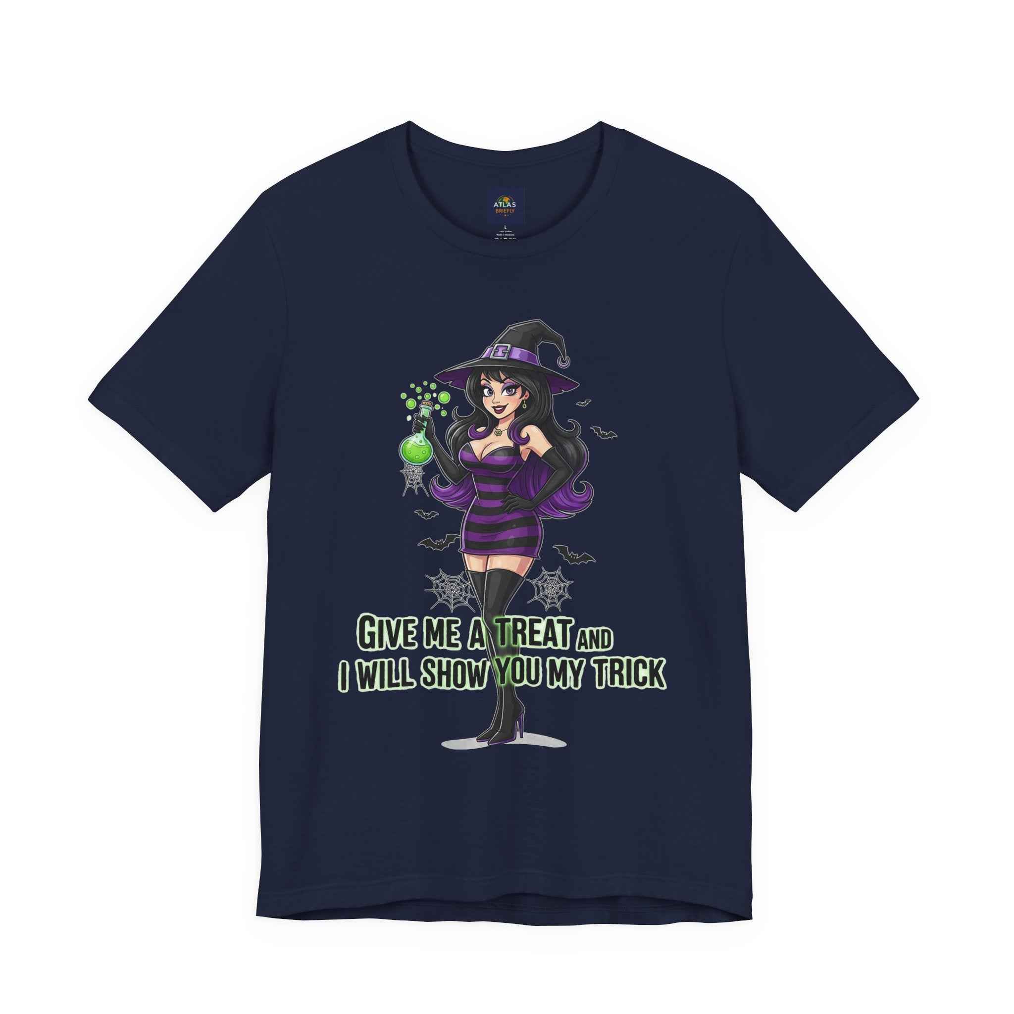 Sexy Witch Halloween T-Shirt - Flirty Witch Costume Tee for Trick or Treat - Atlas Briefly
