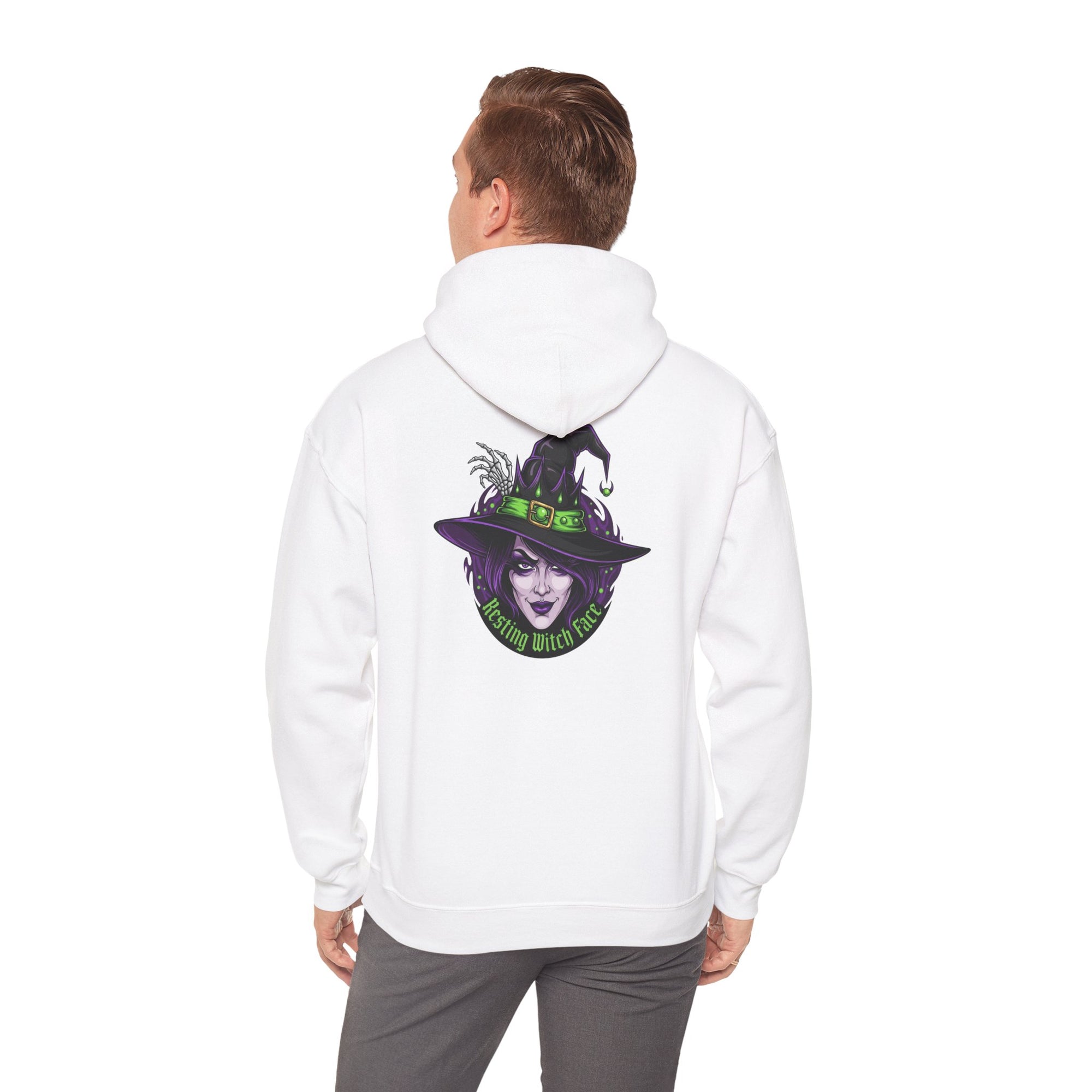 Resting Witch Face Halloween Hoodie – Funny Witch Graphic - Atlas Briefly