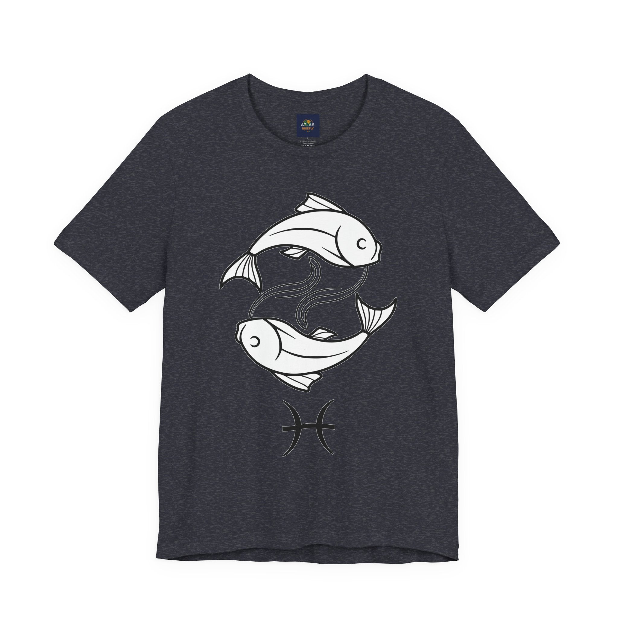 Pisces Zodiac T-shirt - Minimalist Black and White Unisex Tee
