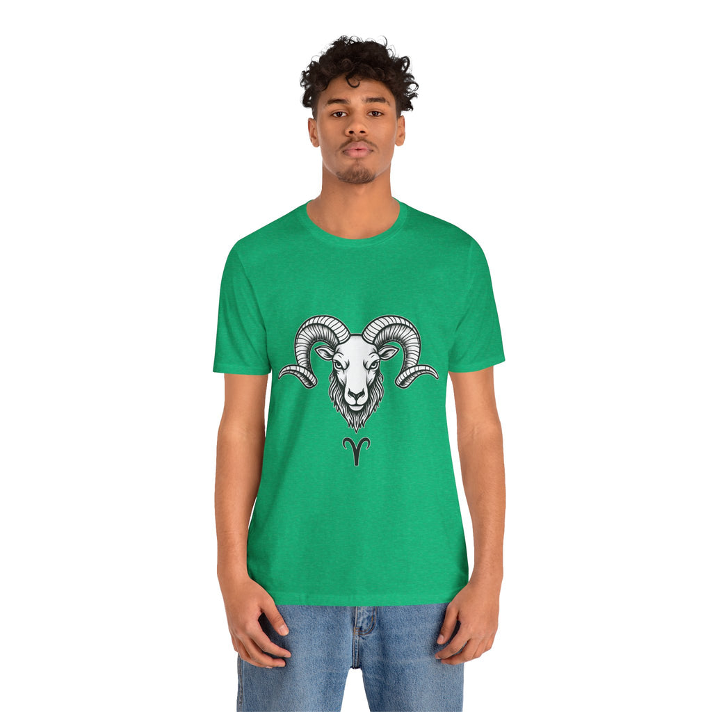 Aries Horoscope Tee - Unisex Black and White Minimal Design
