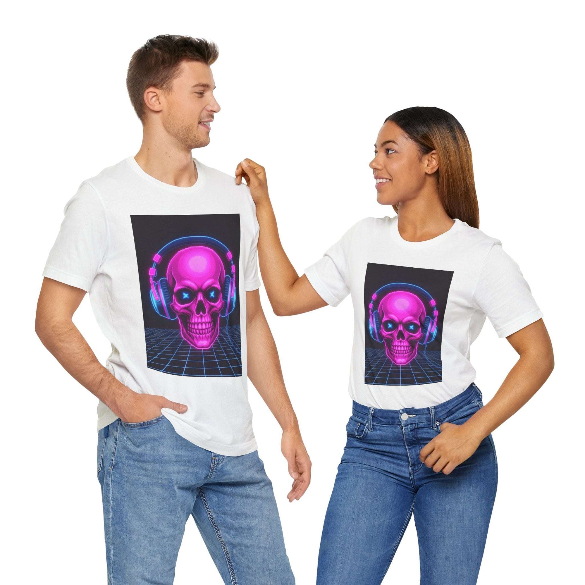 Neon Skull Synthwave Tee - Atlas Briefly