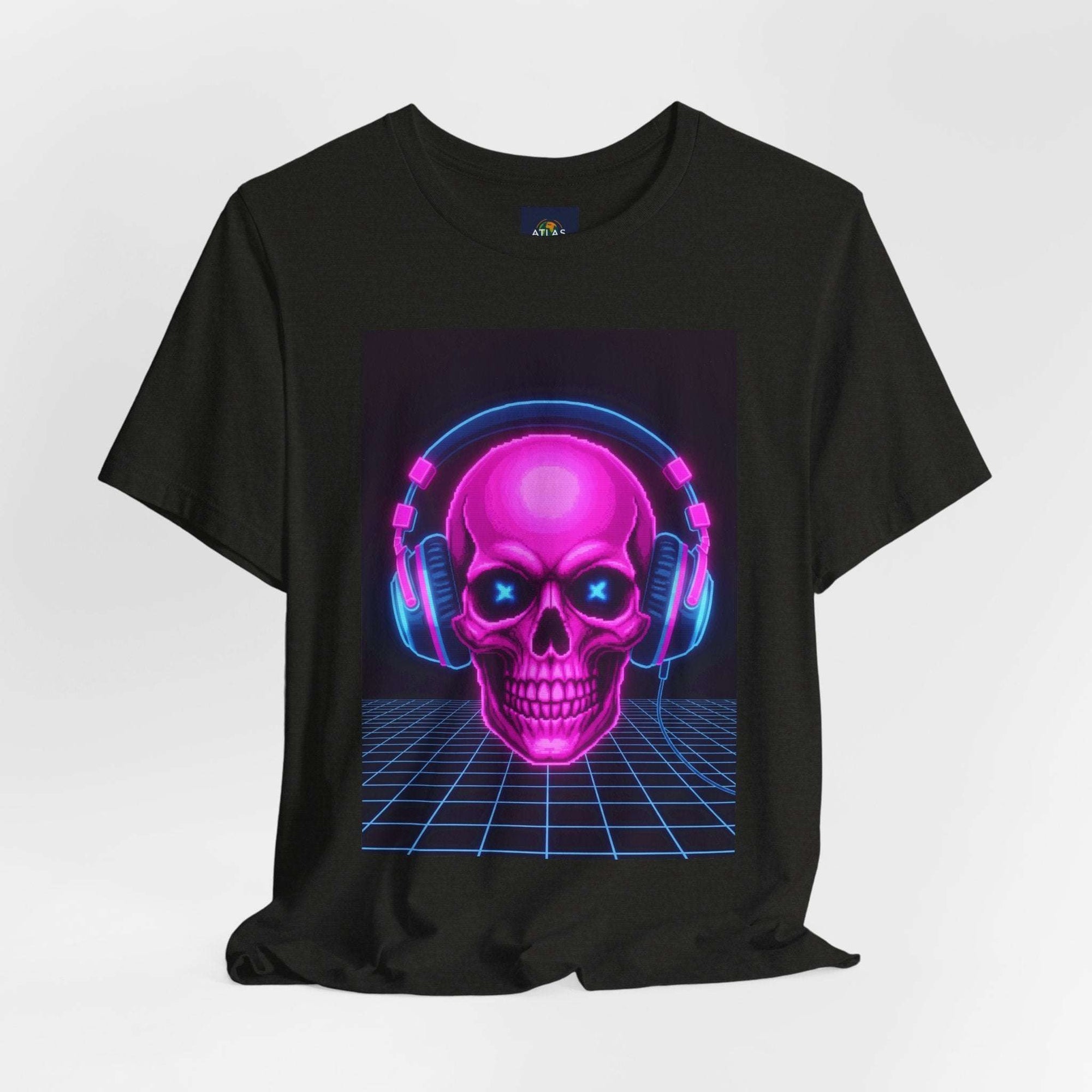 Neon Skull Synthwave Tee - Atlas Briefly