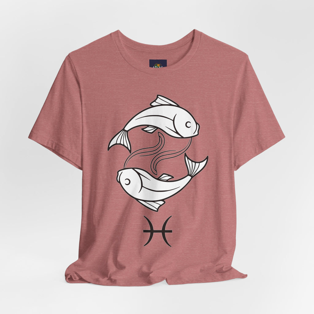Pisces Zodiac T-shirt - Minimalist Black and White Unisex Tee