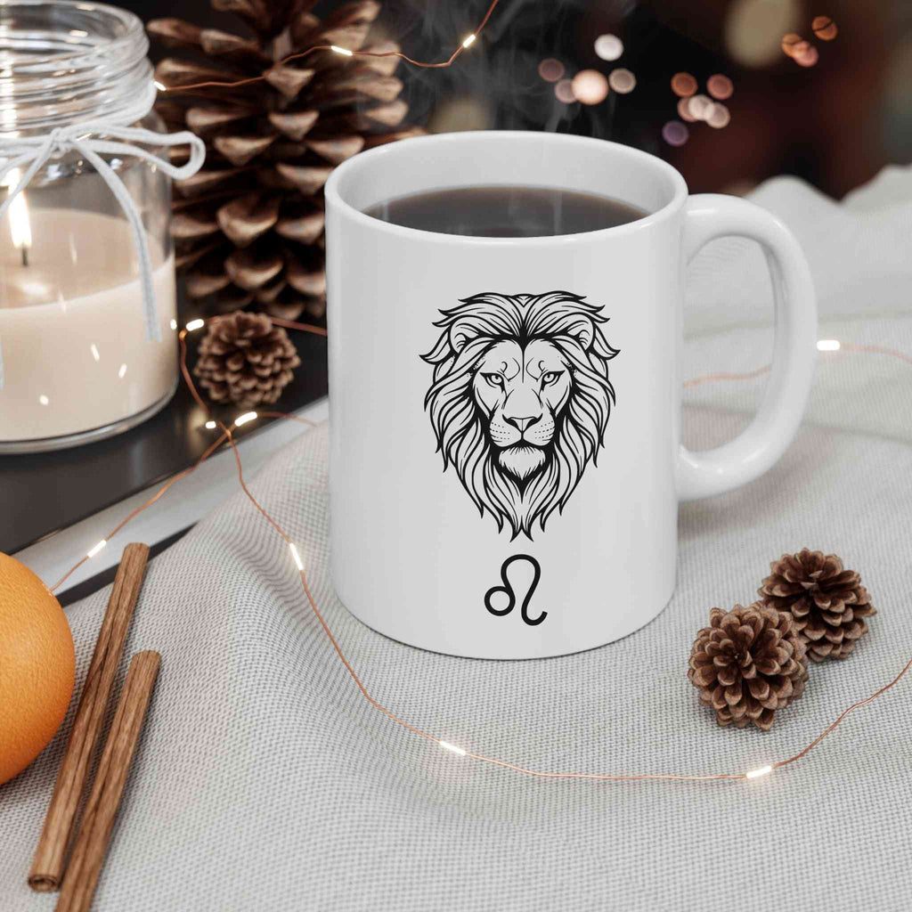 Mug Leo Zodiac Minimalist Design 11oz Horoscope - Perfect Leo Zodiac Mug for Astrology Lovers