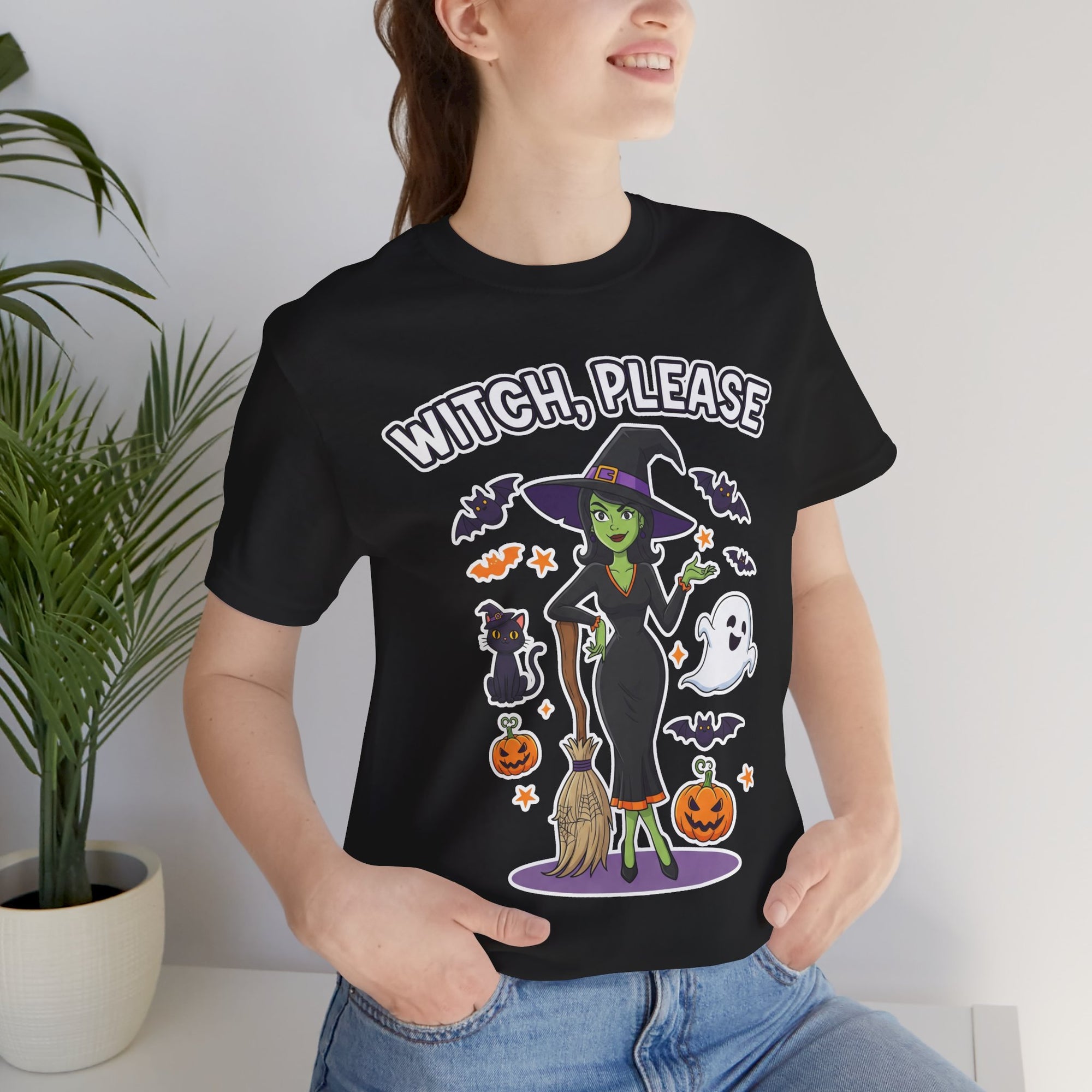 Witch Please Halloween T-Shirt - Sassy Witch Tee with Pumpkin Design | Funny Halloween Shirt - Atlas Briefly