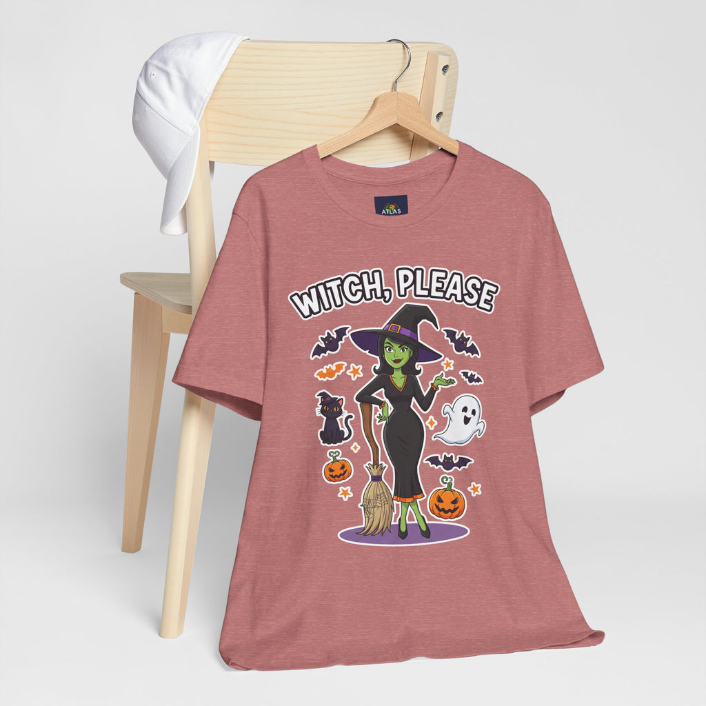 Witch Please Halloween T-Shirt - Sassy Witch Tee with Pumpkin Design | Funny Halloween Shirt - Atlas Briefly