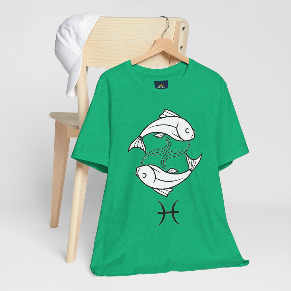 Pisces Zodiac T-shirt - Minimalist Black and White Unisex Tee