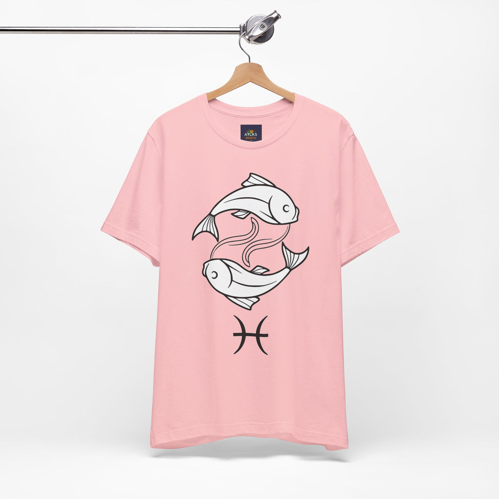 Pisces Zodiac T-shirt - Minimalist Black and White Unisex Tee