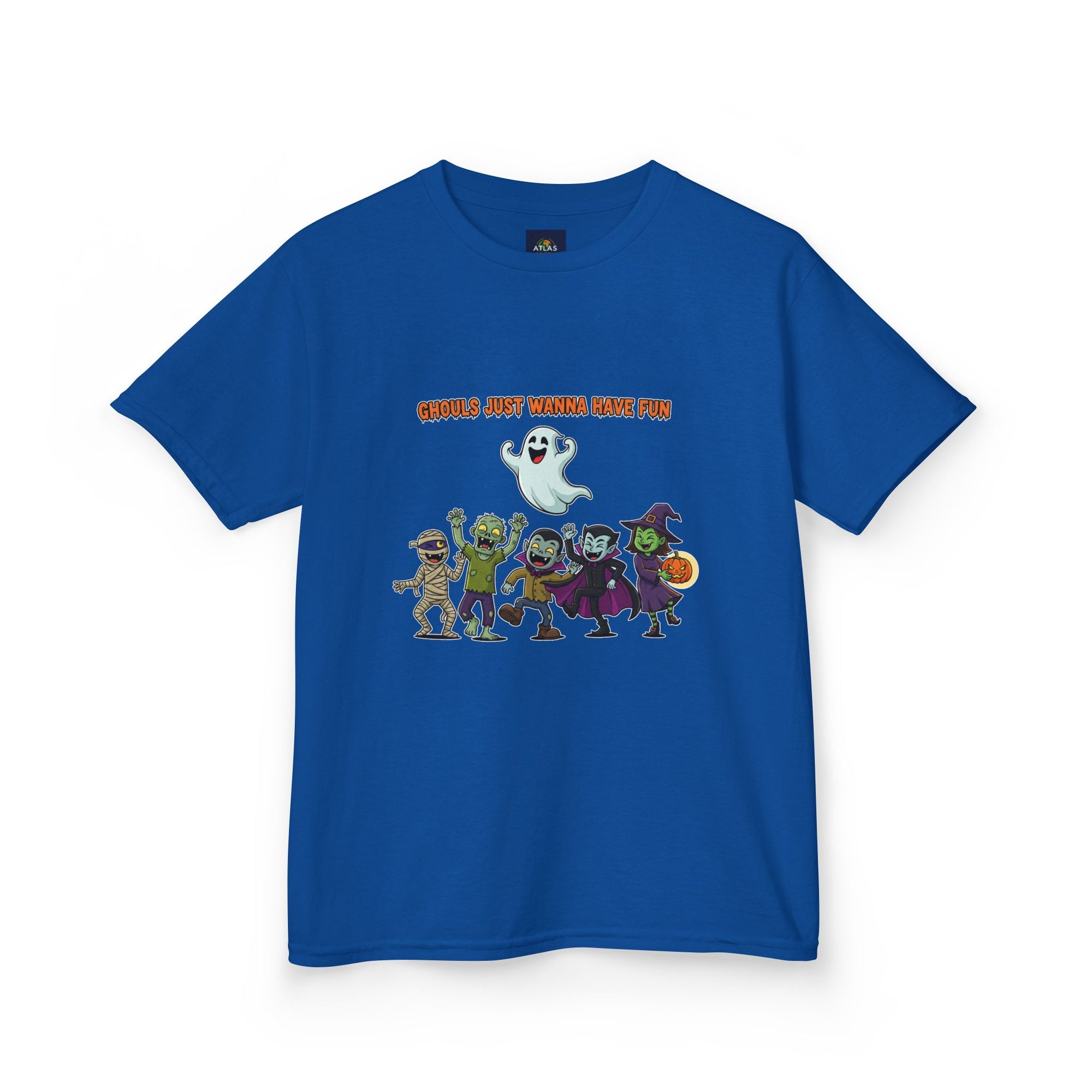 Ghouls Just Wanna Have Fun Kids Halloween T-Shirt | Funny Ghost Mummy Zombie Vampire Witch Shirt for Boys & Girls Trick or Treat Tee - Atlas Briefly
