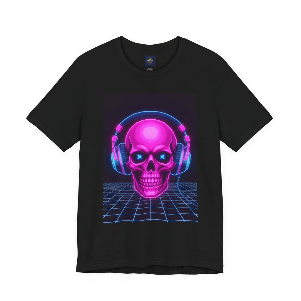Neon Skull Synthwave Tee - Atlas Briefly