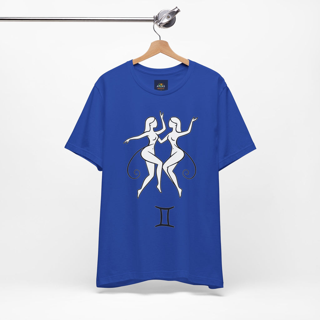 Gemini Zodiac Tee - Minimalistic Black and White Unisex Design