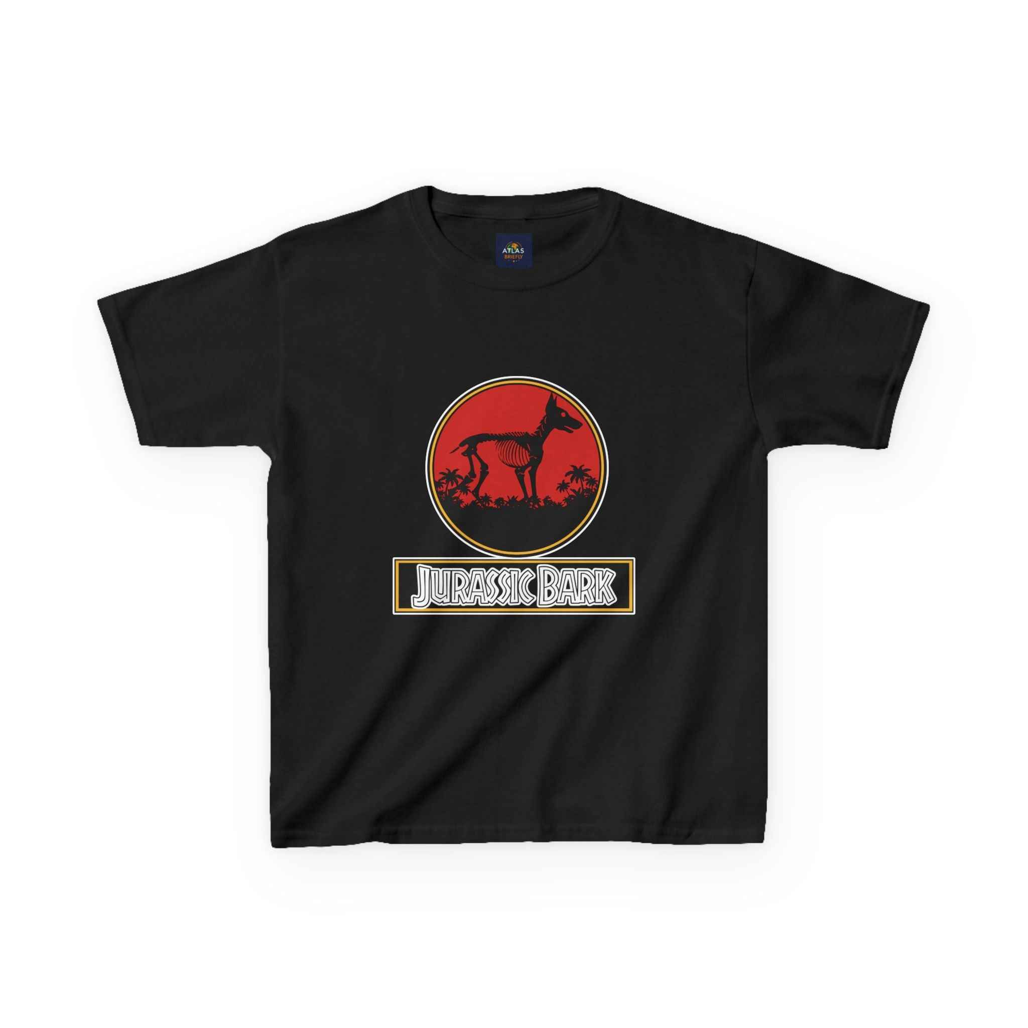 Kids Doberman Jurassic Bark T-Shirt | Fun Dog Tee for Kids - Atlas Briefly