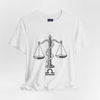 Libra Zodiac Tee - Stylish Unisex Minimalist Black and White Design