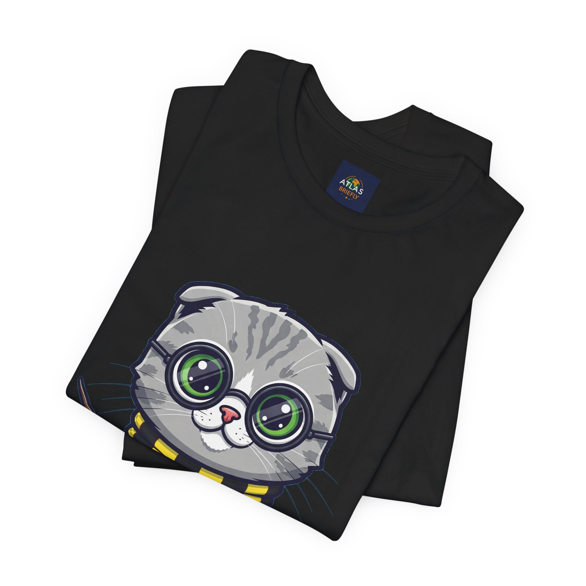 Hufflepurr Harry Potter T-Shirt - Funny Wizarding World Tee | Cute Potter Cat Gift - Atlas Briefly